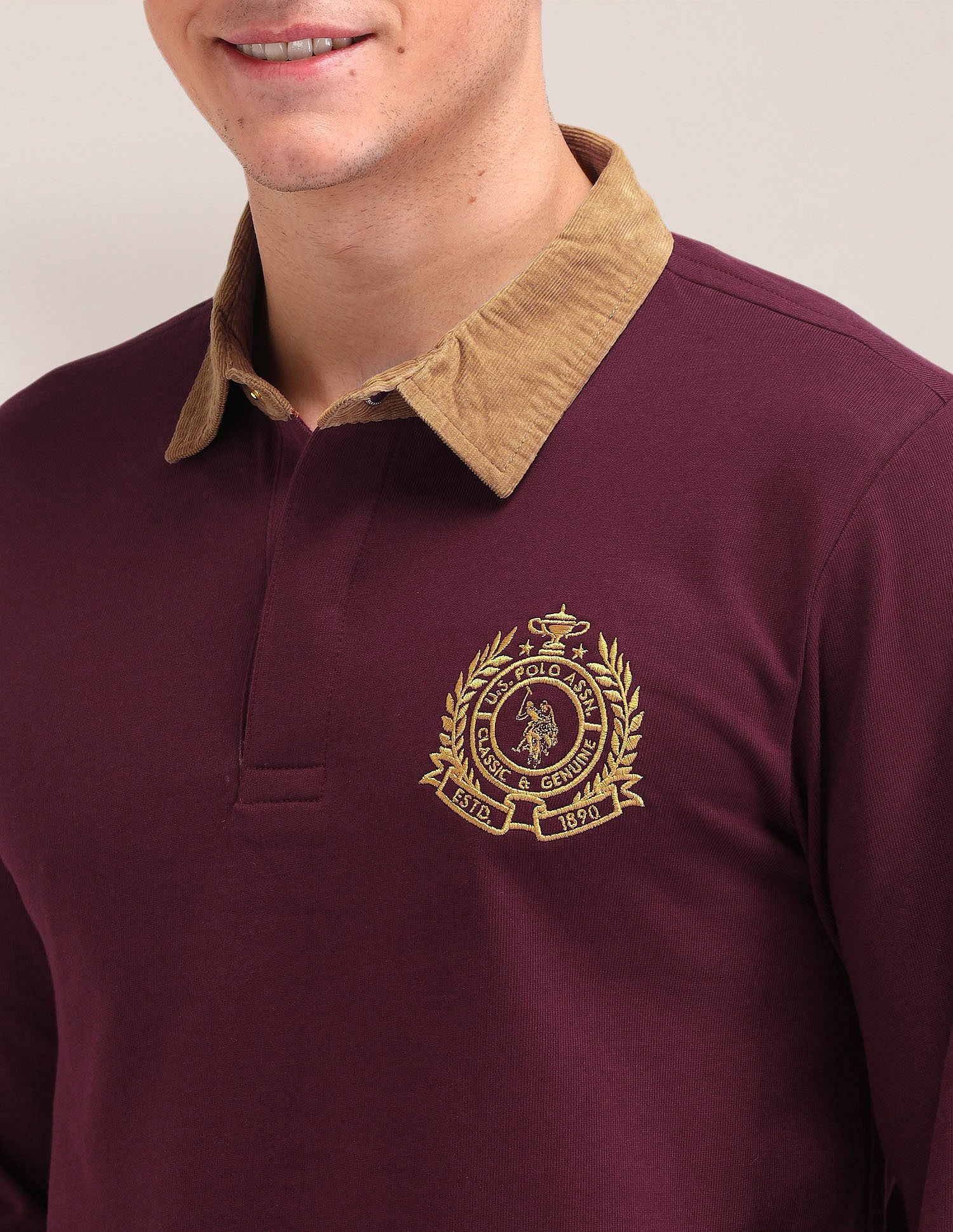 Slim Fit Brand Embroidered Polo Shirt Maroon - U.S. POLO ASSN. | Large