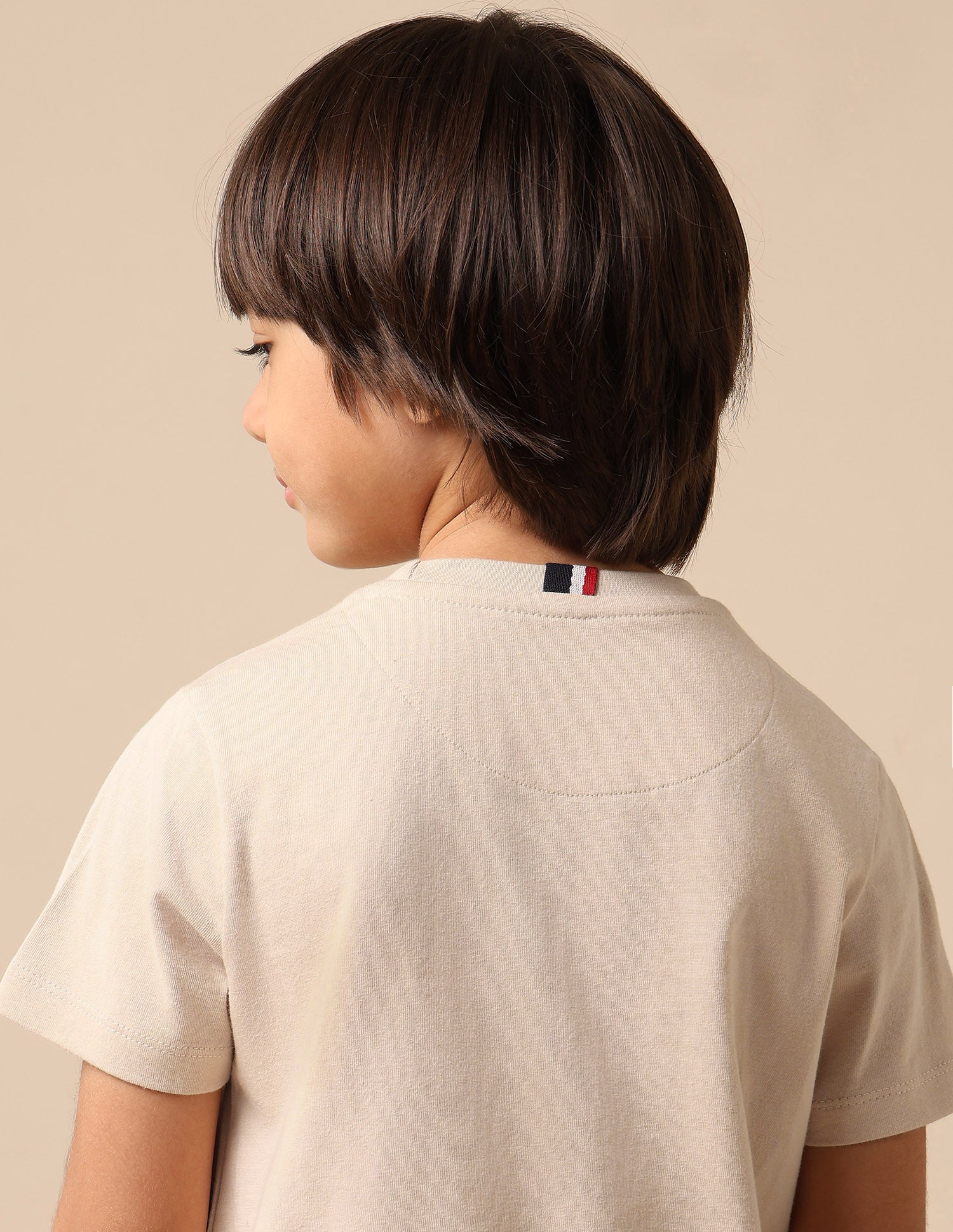 Boys Graphic Printed Pure Cotton T Shirt Beige - U.S. POLO ASSN. | Large