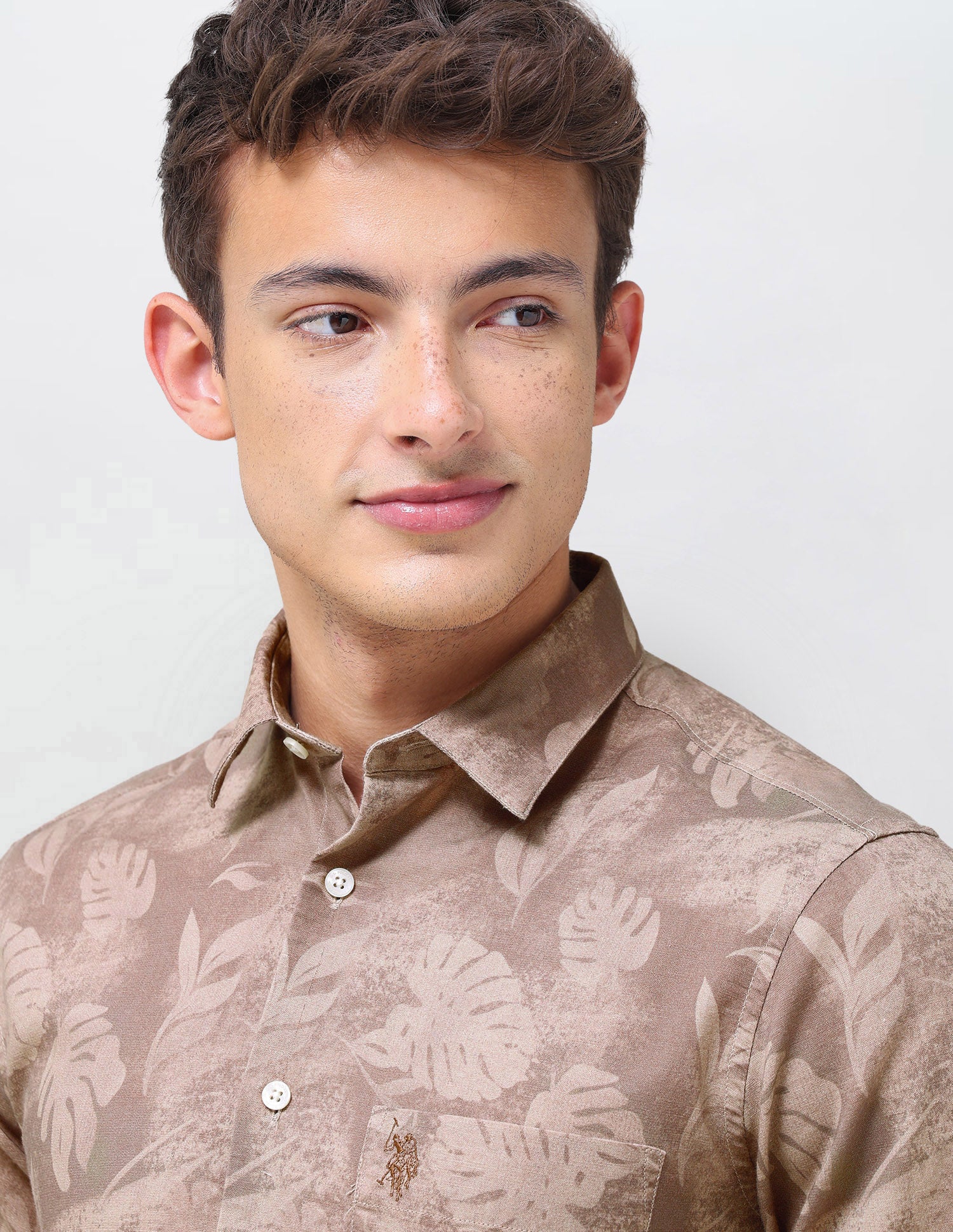 Tropical Printed Regular Fit Shirt Rust - U.S. Polo Assn. India | Large