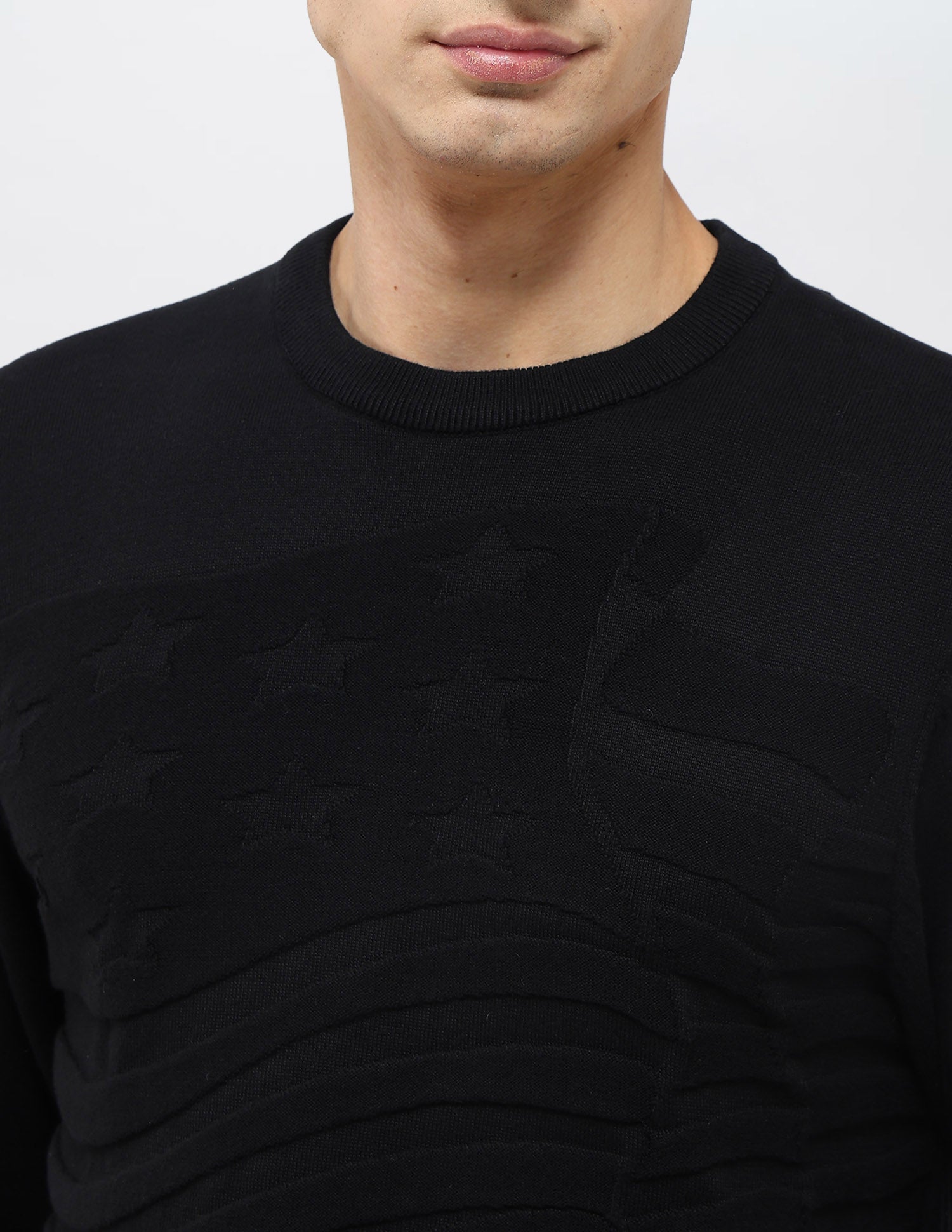 Textured Regular Fit Sweater Black - U.S. POLO ASSN. | Large