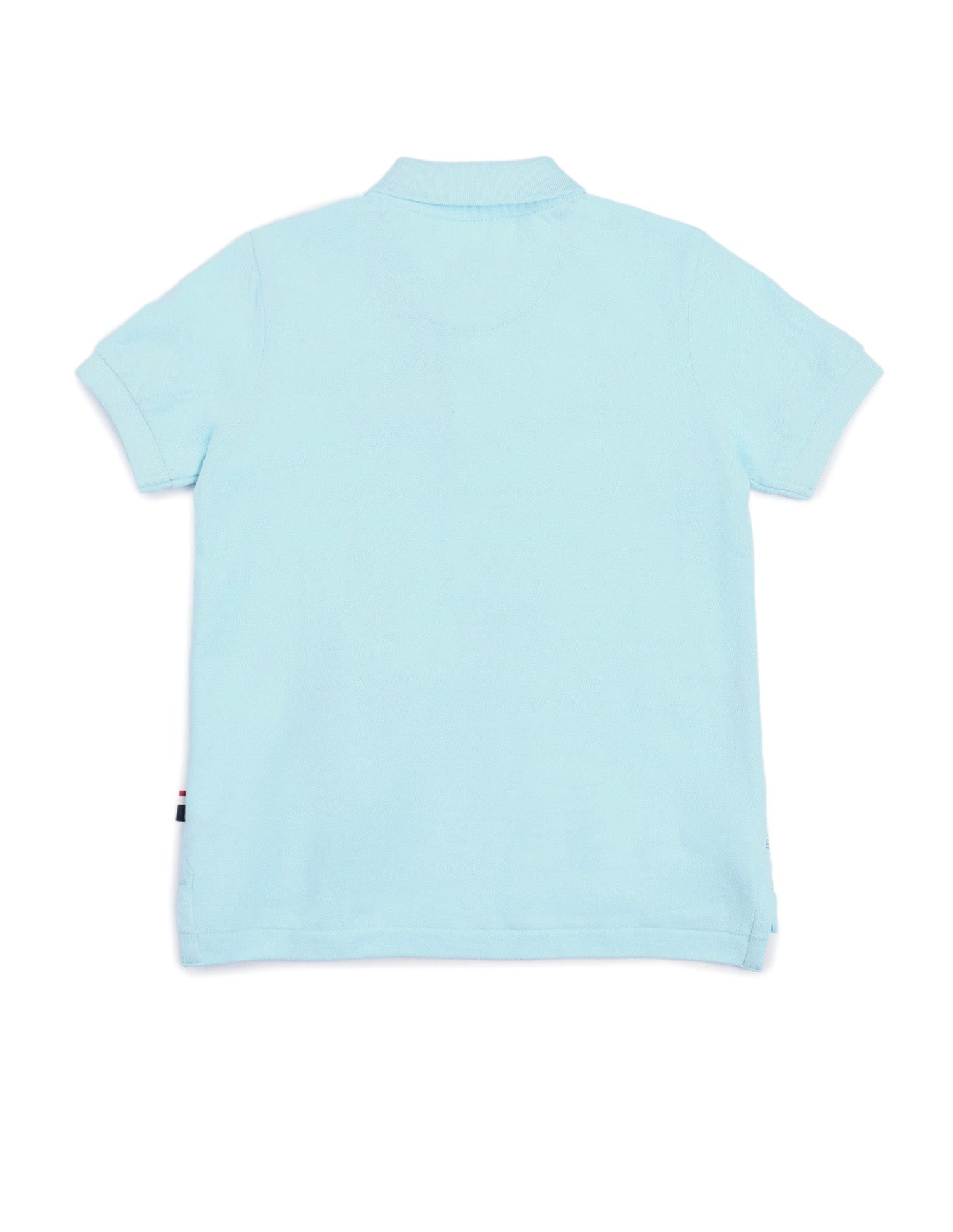 Boys Graphic Printed Pure Cotton Polo Shirt Light Blue - U.S. POLO ASSN. | Large