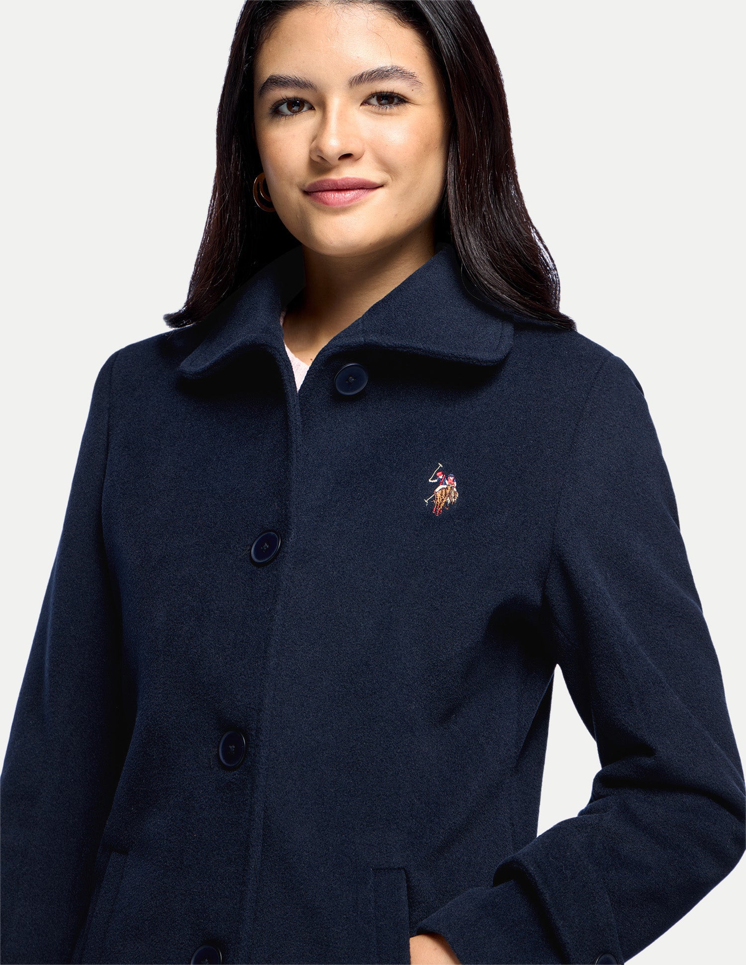 Longline Relaxed Fit Coat Jacket Navy - U.S. Polo Assn. India | Large