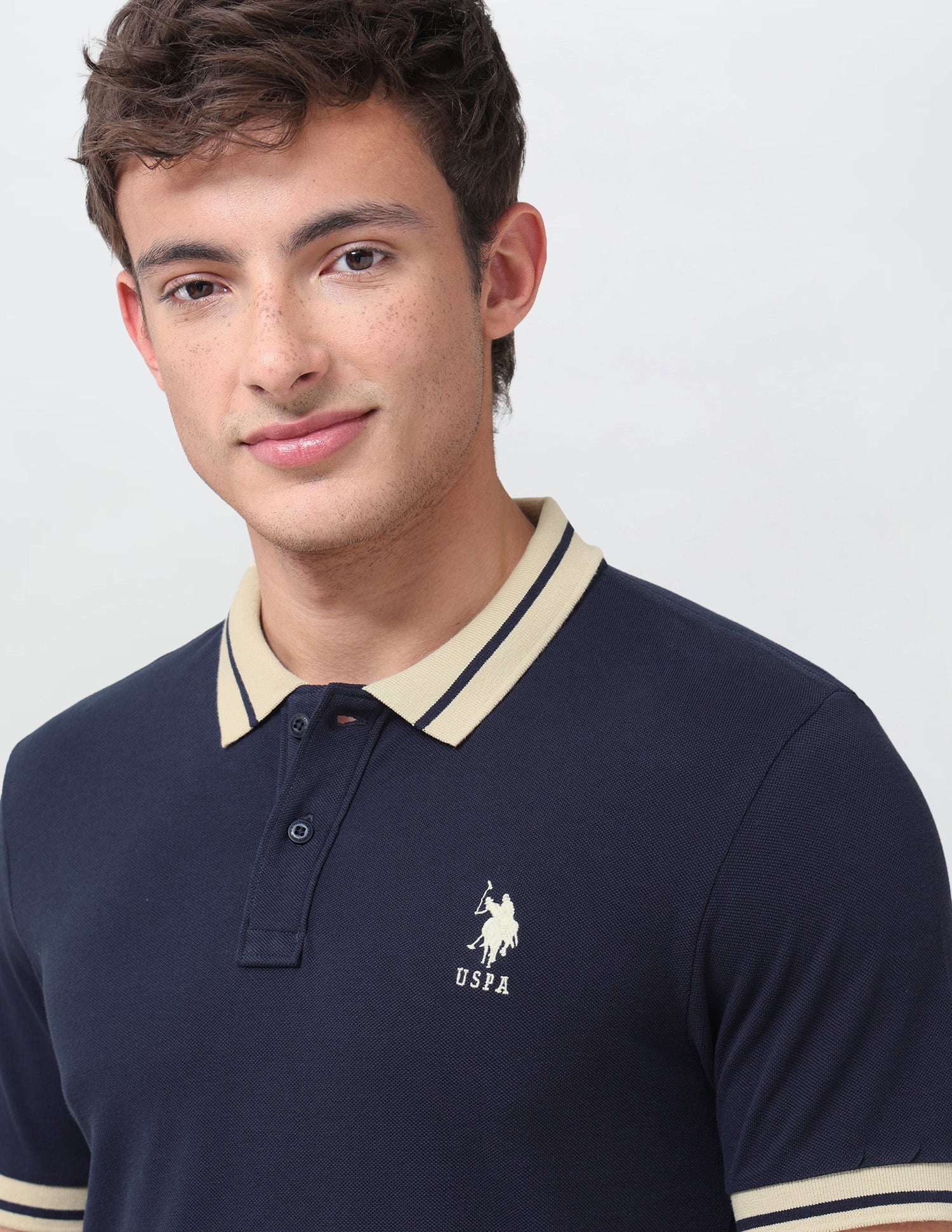 Solid Regular Fit Polo Shirt Navy - U.S. Polo Assn. India | Large