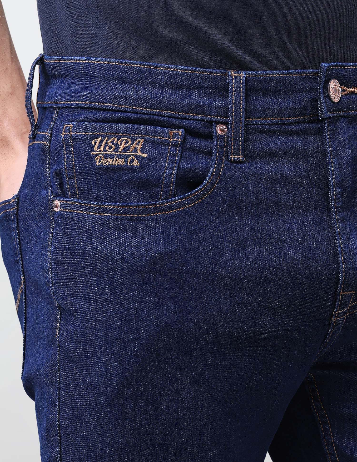 Solid Tapered Fit Jeans Blue - U.S. Polo Assn. India | Large