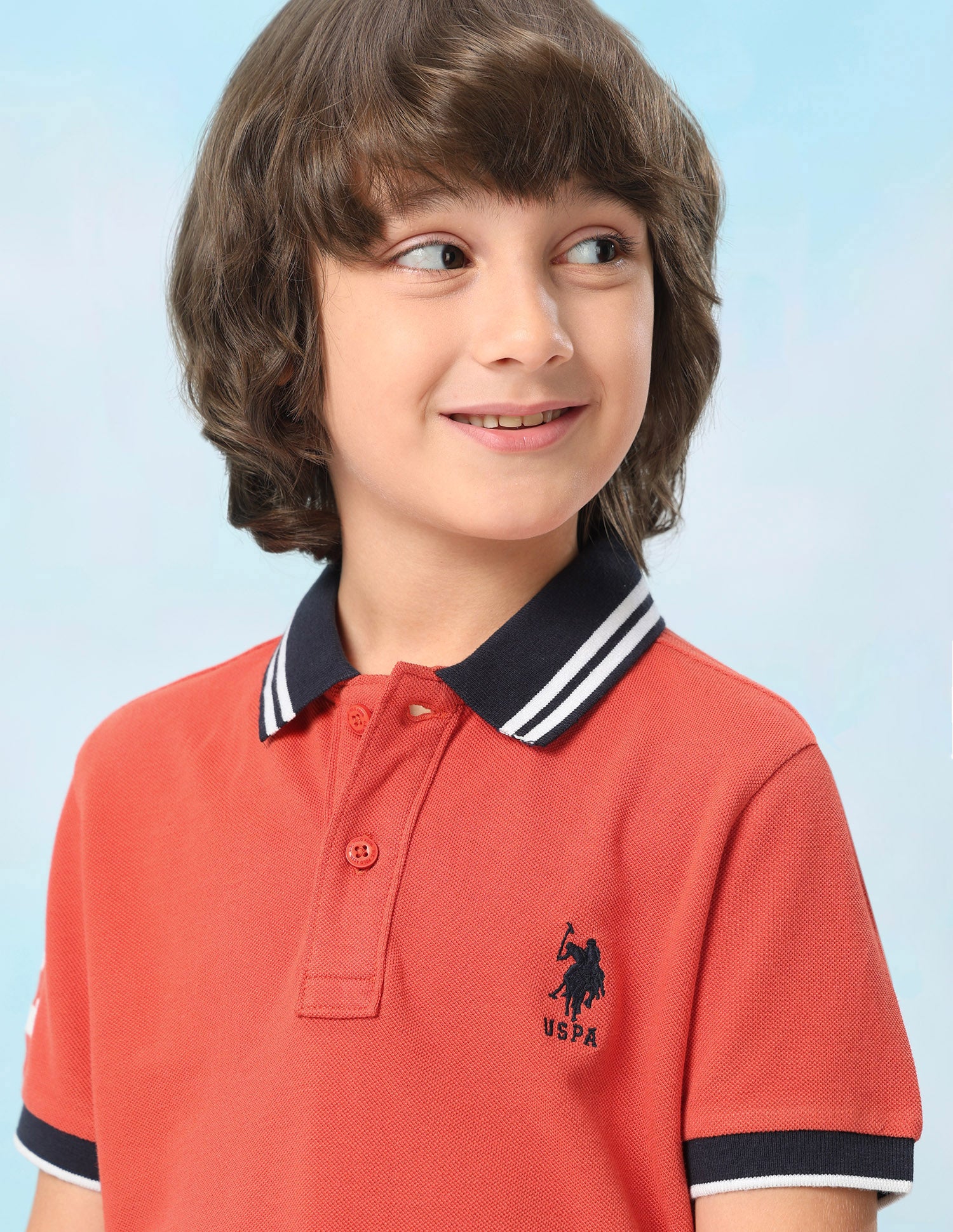 Solid Regular Fit Polo Shirt Orange - U.S. Polo Assn. India | Large