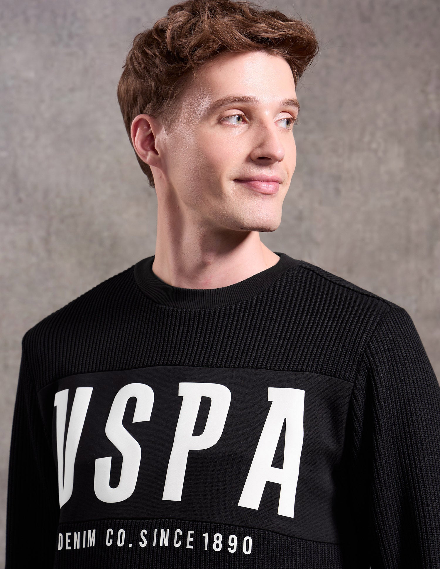 Brand Printed Black & Gold Sweatshirt Black - U.S. POLO ASSN. | Large