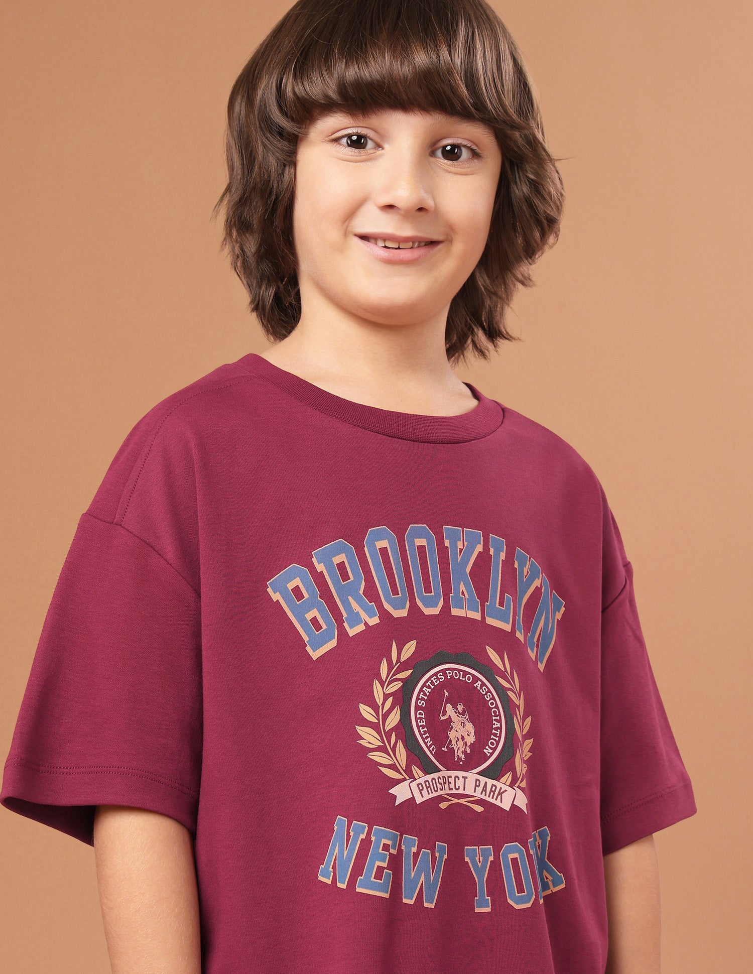 Graphic Printed Oversized Fit T-Shirt Maroon - U.S. Polo Assn. India | Large