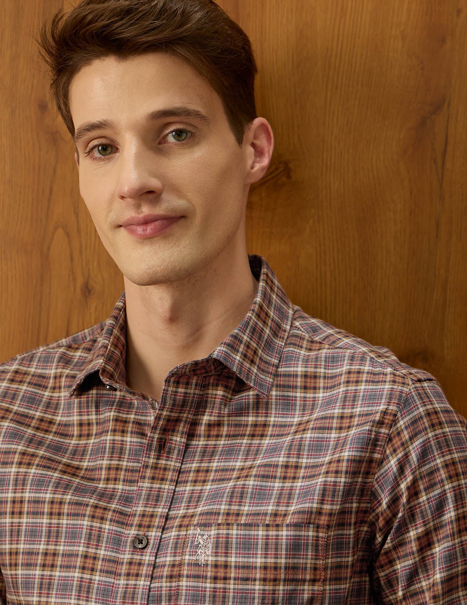 Equestrian Sports @ Elevnado Plaid Checked Shirt Dark Brown - U.S. Polo Assn. India | Large