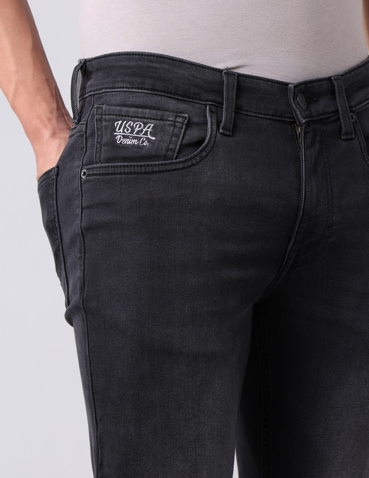 Brandon Slim Tapered Fit Black Jeans Black - U.S. Polo Assn. India | Large