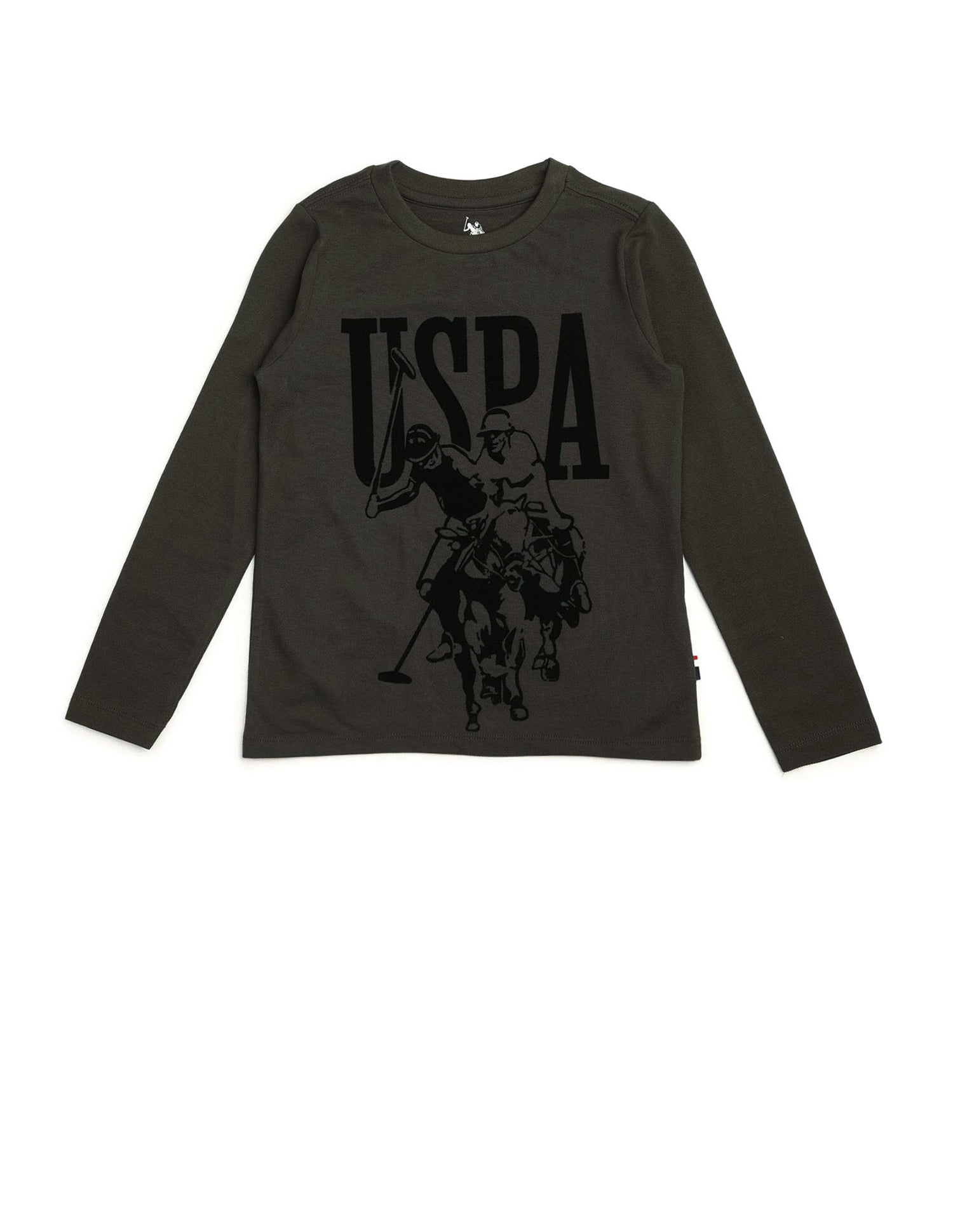 Boys Graphic Brand Printed Regular Fit T Shirt Olive - U.S. POLO ASSN. | Large