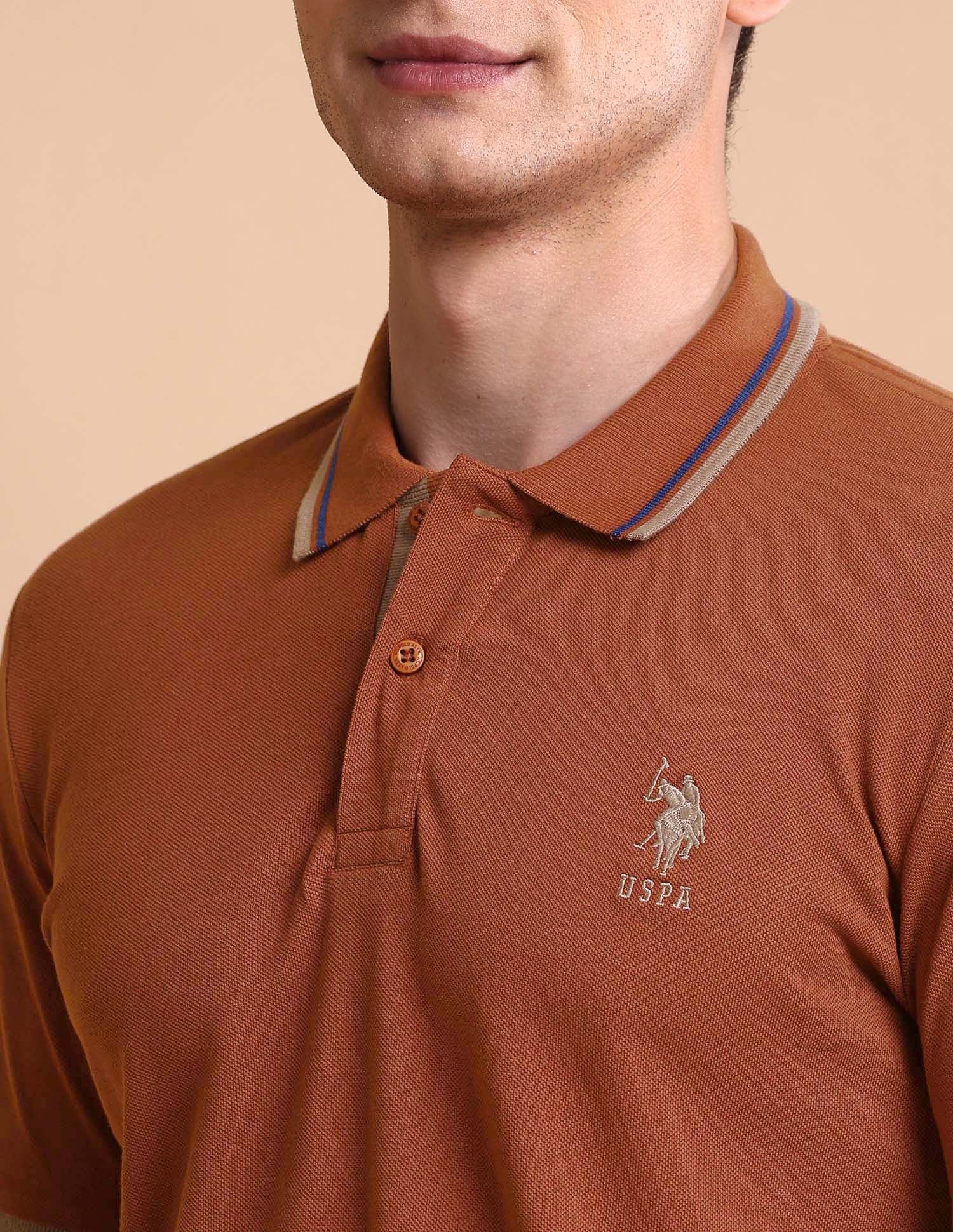 Pure Cotton Slim Fit Polo Shirt Maroon - U.S. POLO ASSN. | Large