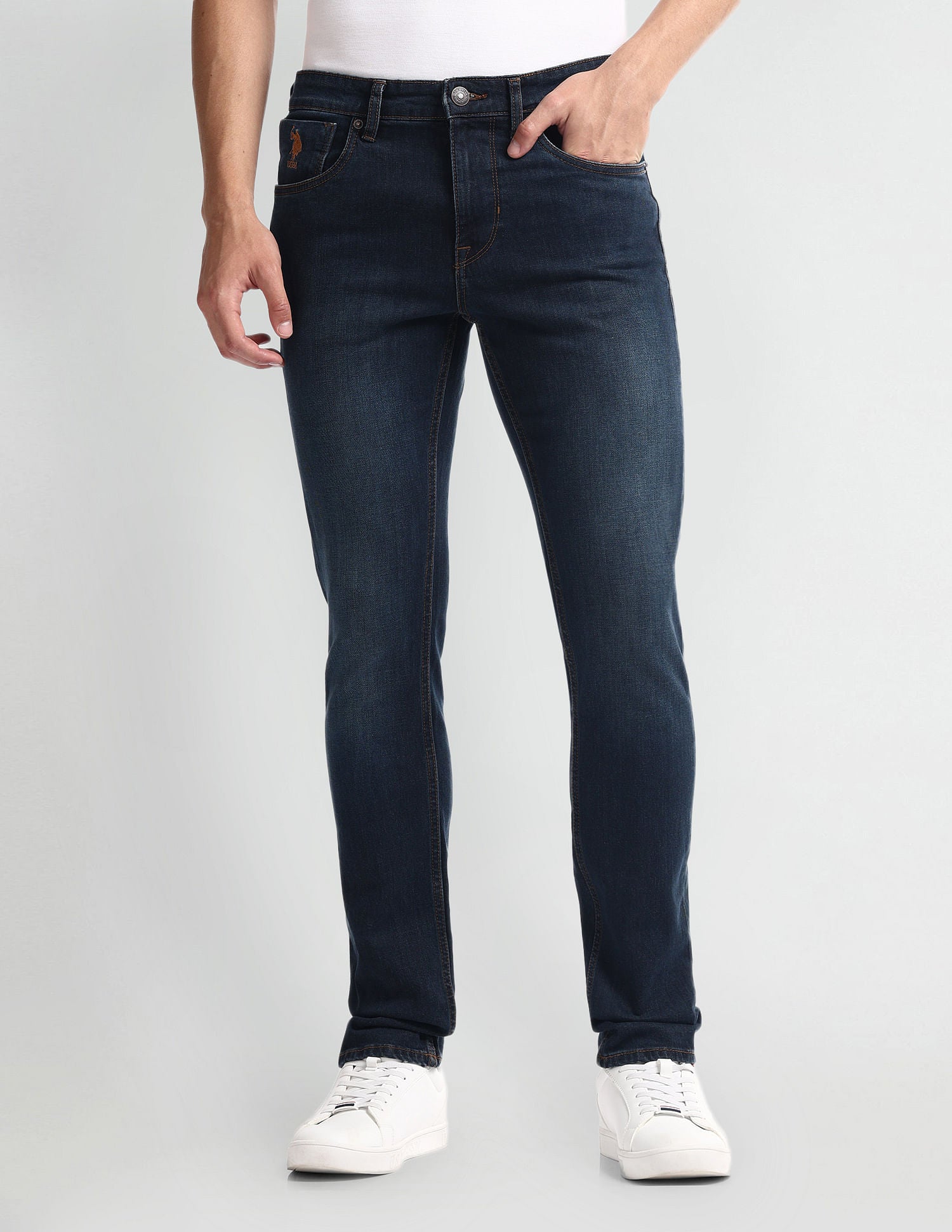Regallo Skinny Fit Blue Jeans Blue - U.S. Polo Assn. India | Large