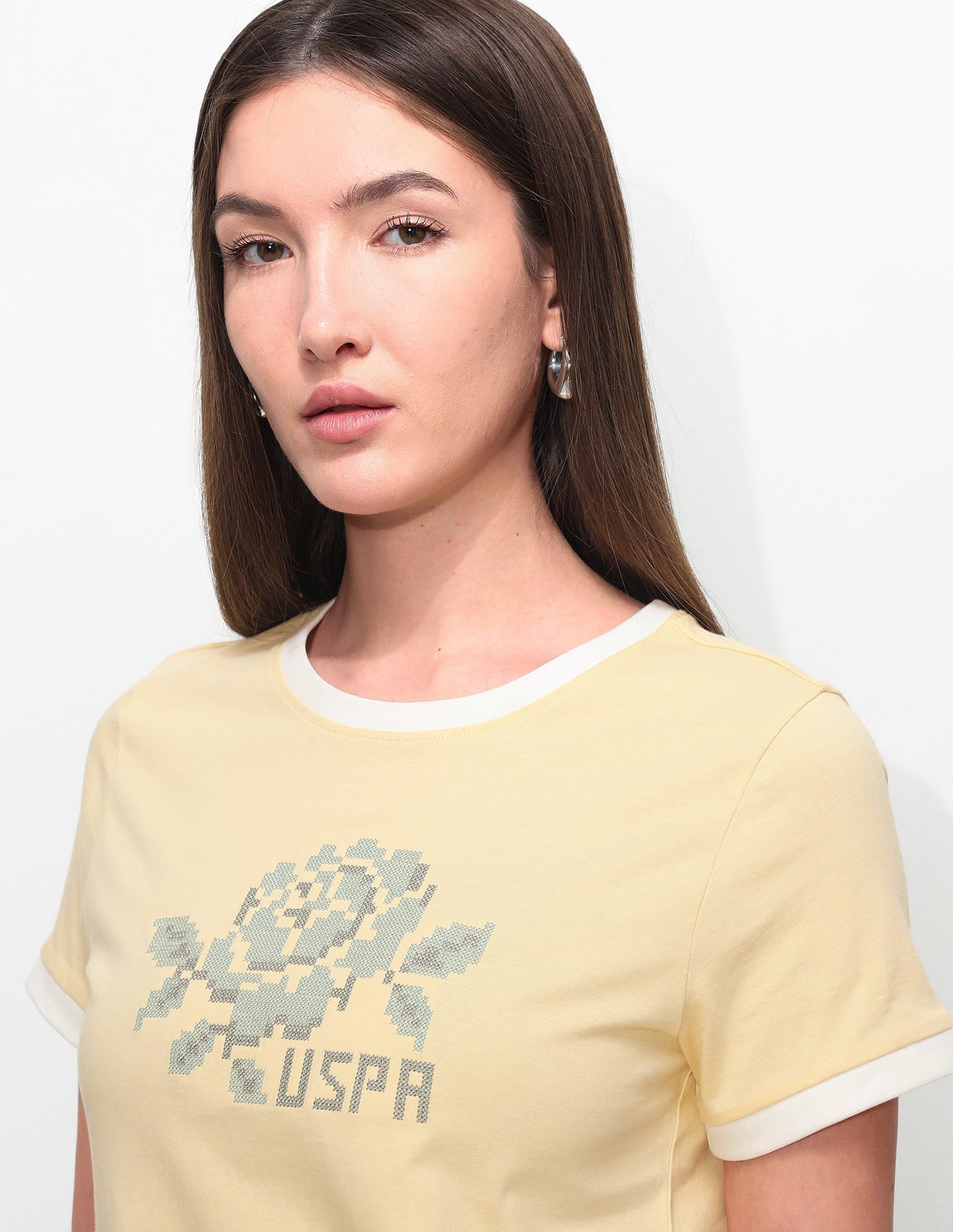 Regular Fit Floral Printed T-Shirt Light Yellow - U.S. Polo Assn. India | Large