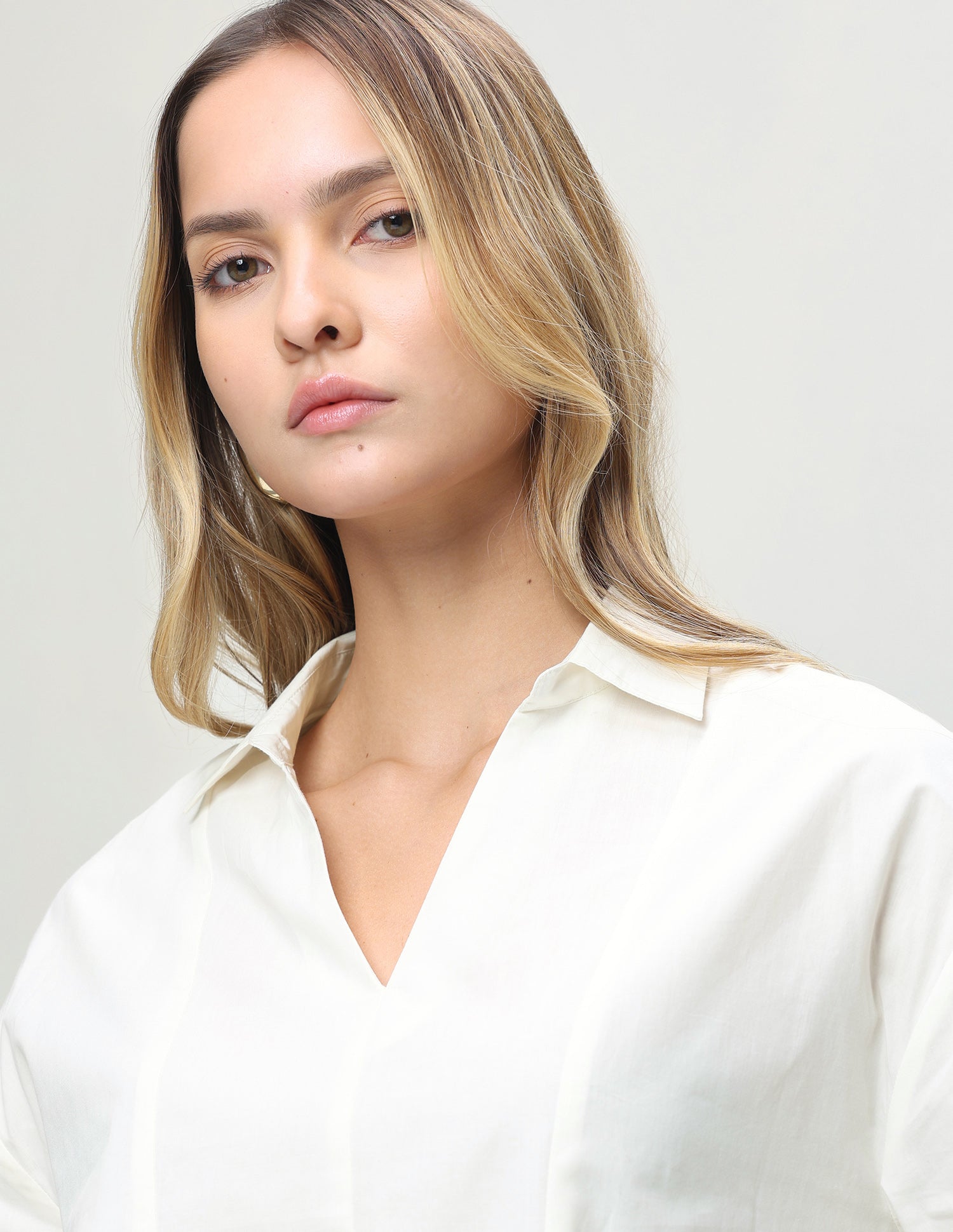 Solid Relaxed Fit Shirt Off White - U.S. Polo Assn. India | Large