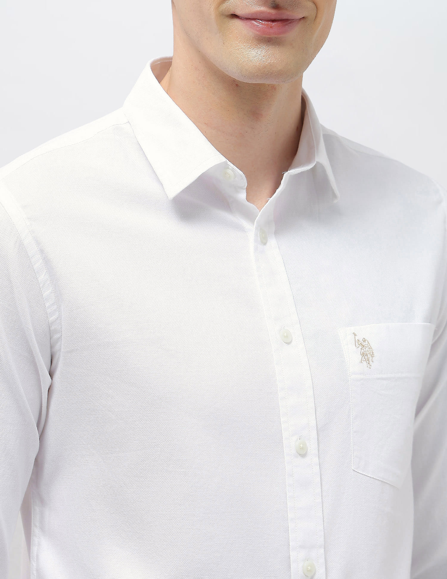 New Port Marina Regular Fit Shirt White - U.S. Polo Assn. India | Large