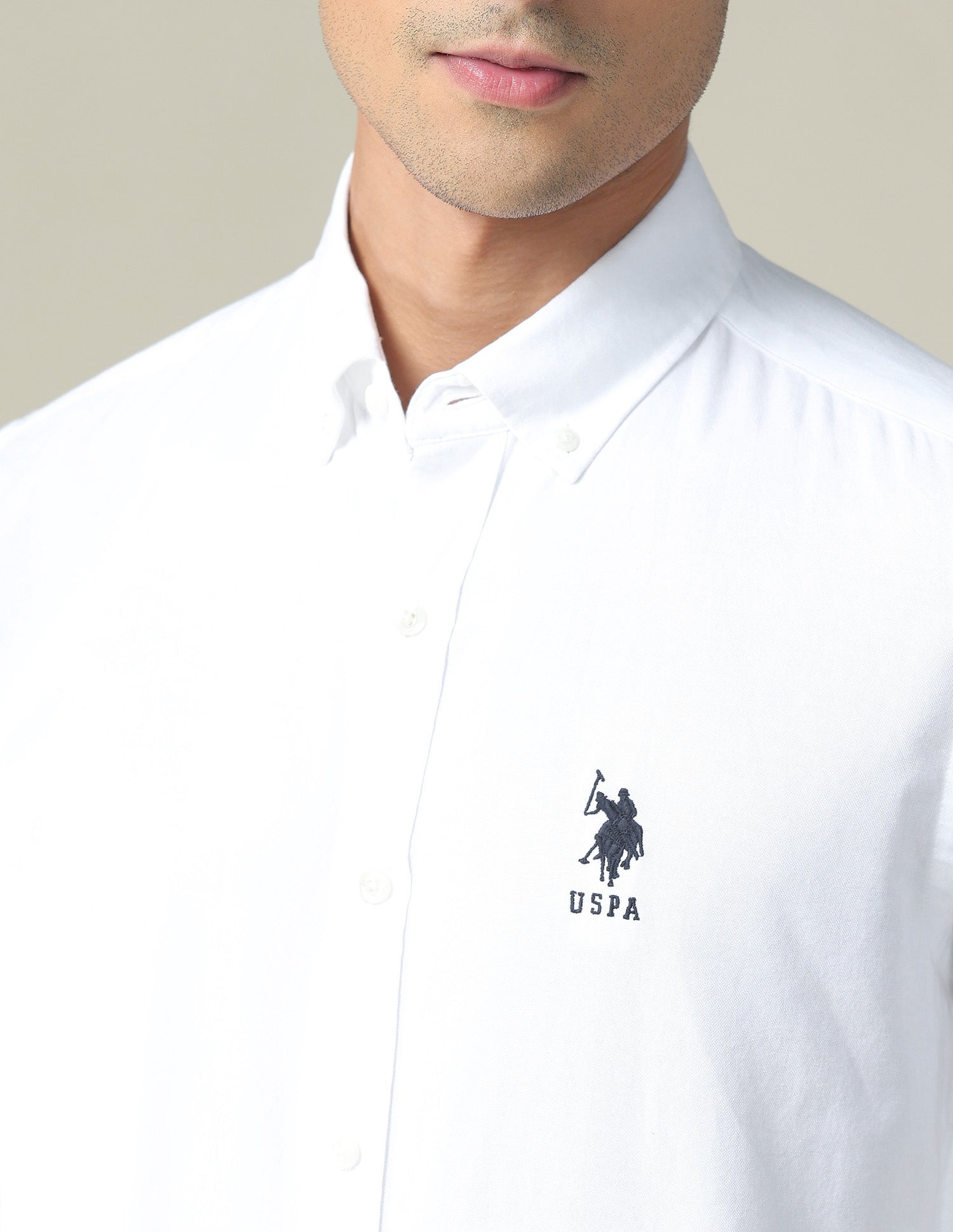 Solid Slim Fit Formal Shirt White - U.S. POLO ASSN. | Large