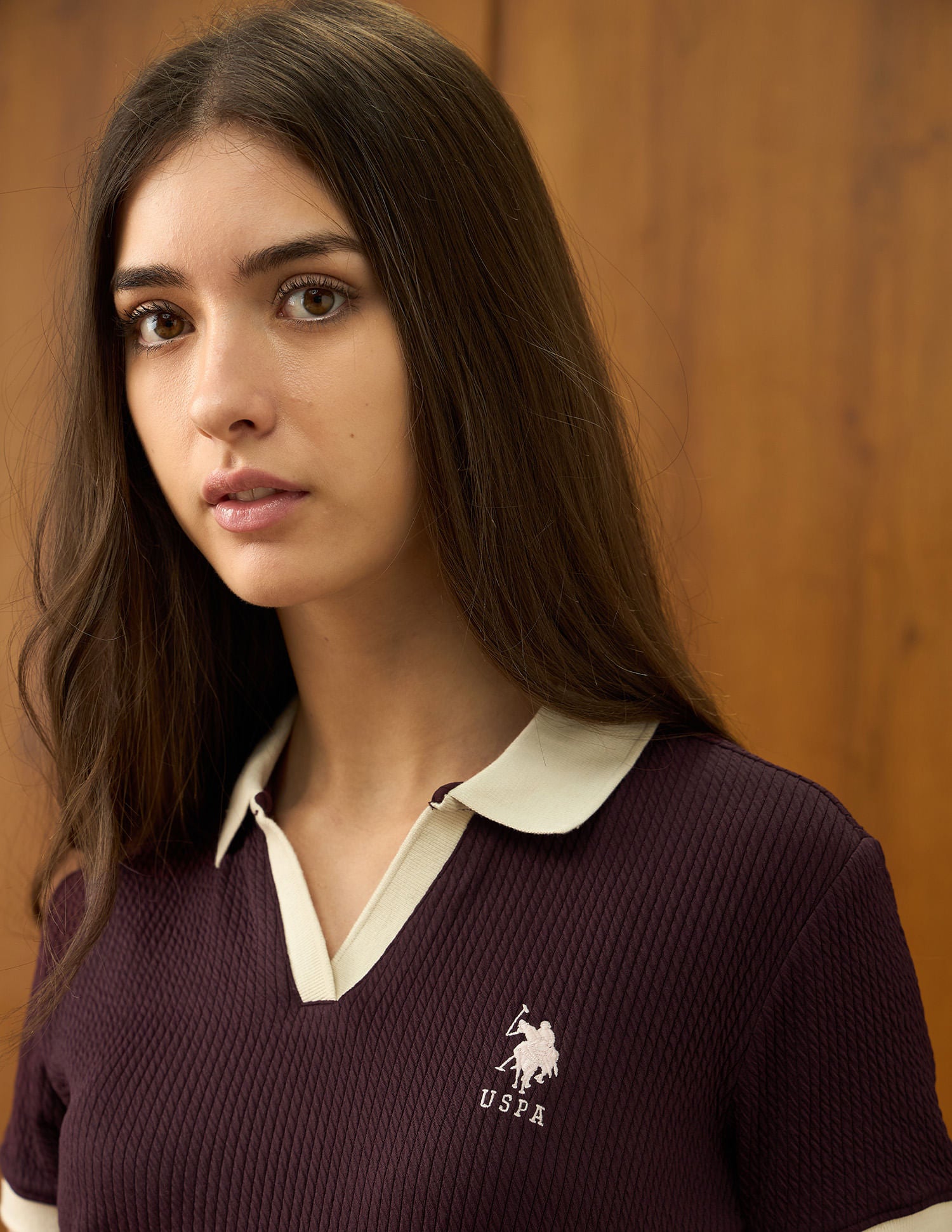 Textured Regular Fit Top Wine - U.S. Polo Assn. India | Large