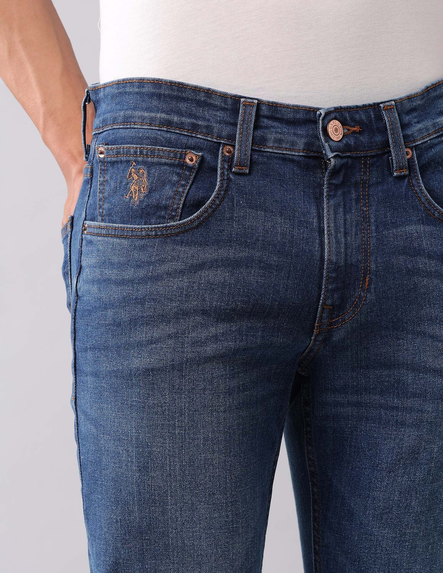 Brandon Slim Tapered Fit Blue Jeans Blue - U.S. Polo Assn. India | Large