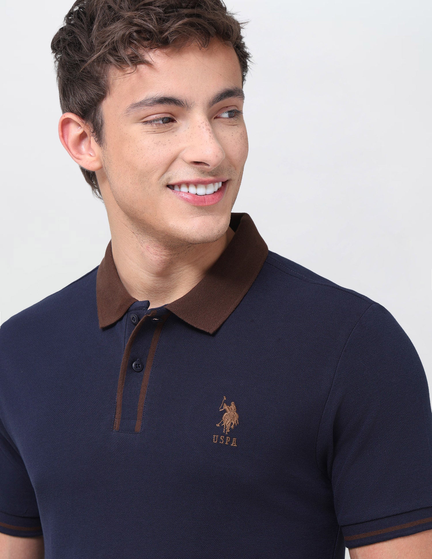 Solid Regular Fit Polo Shirt Navy - U.S. Polo Assn. India | Large
