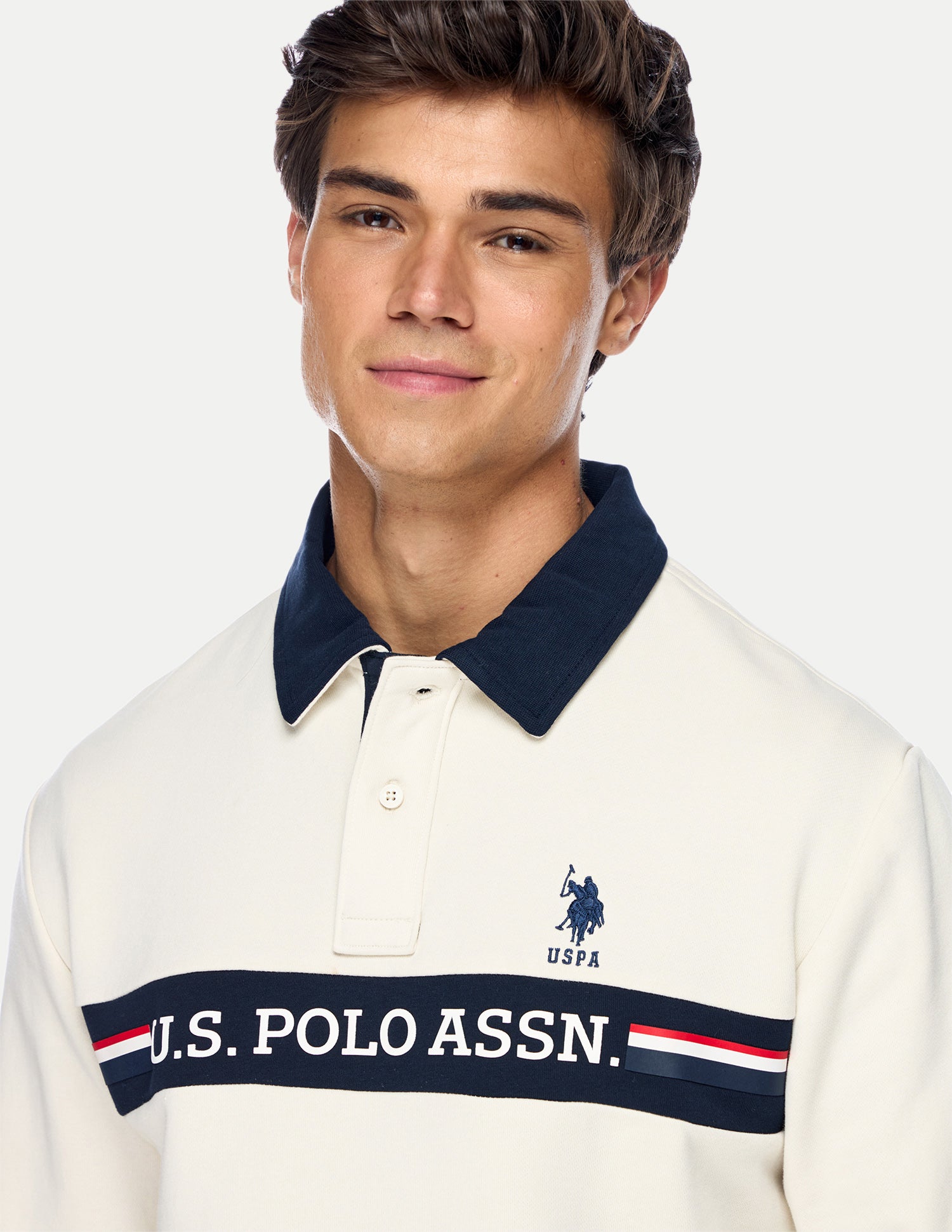 Brand Printed Regular Fit Sweatshirt Off White - U.S. Polo Assn. India | Large
