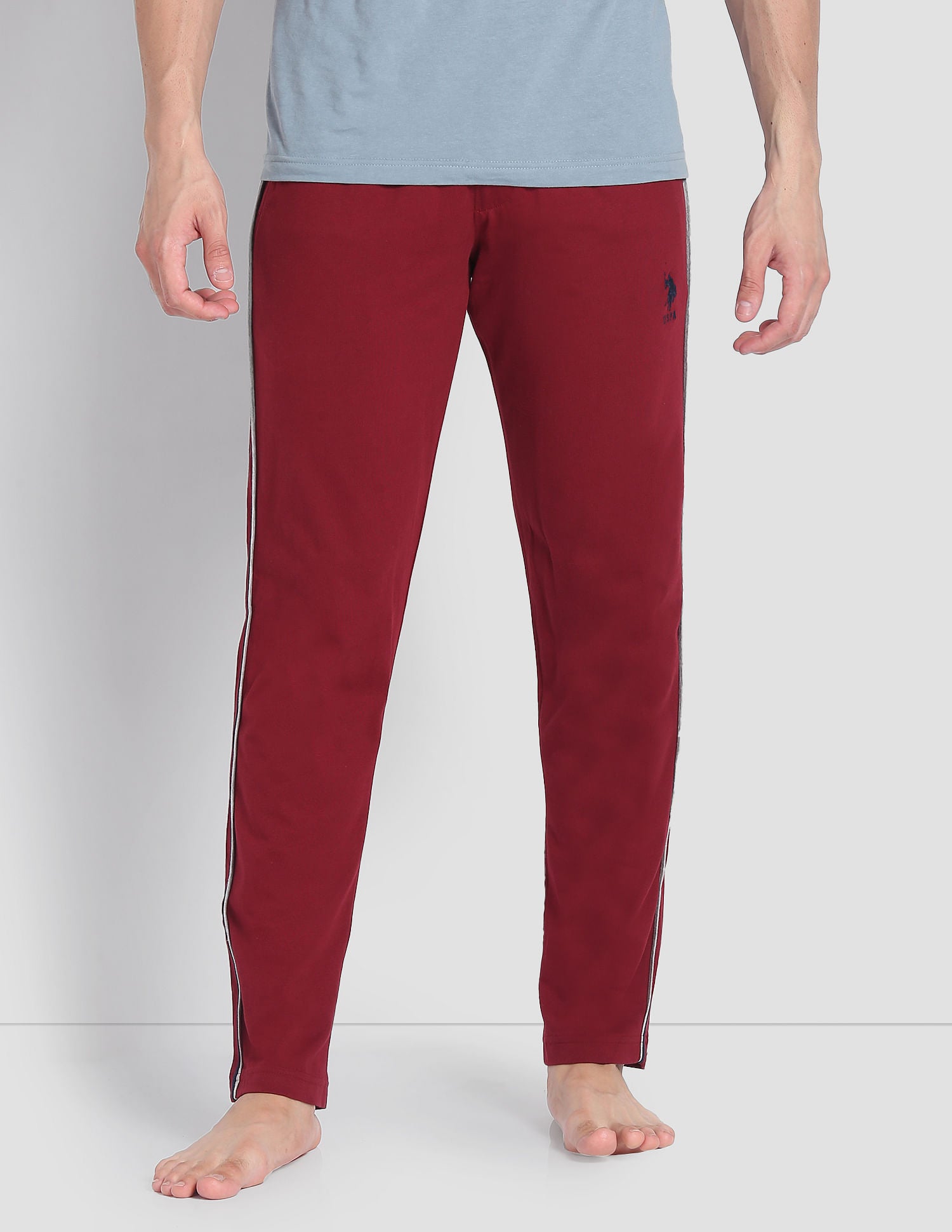 Solid LR001 Lounge Track Pants - Pack Of 1 Maroon - U.S. POLO ASSN. | Large
