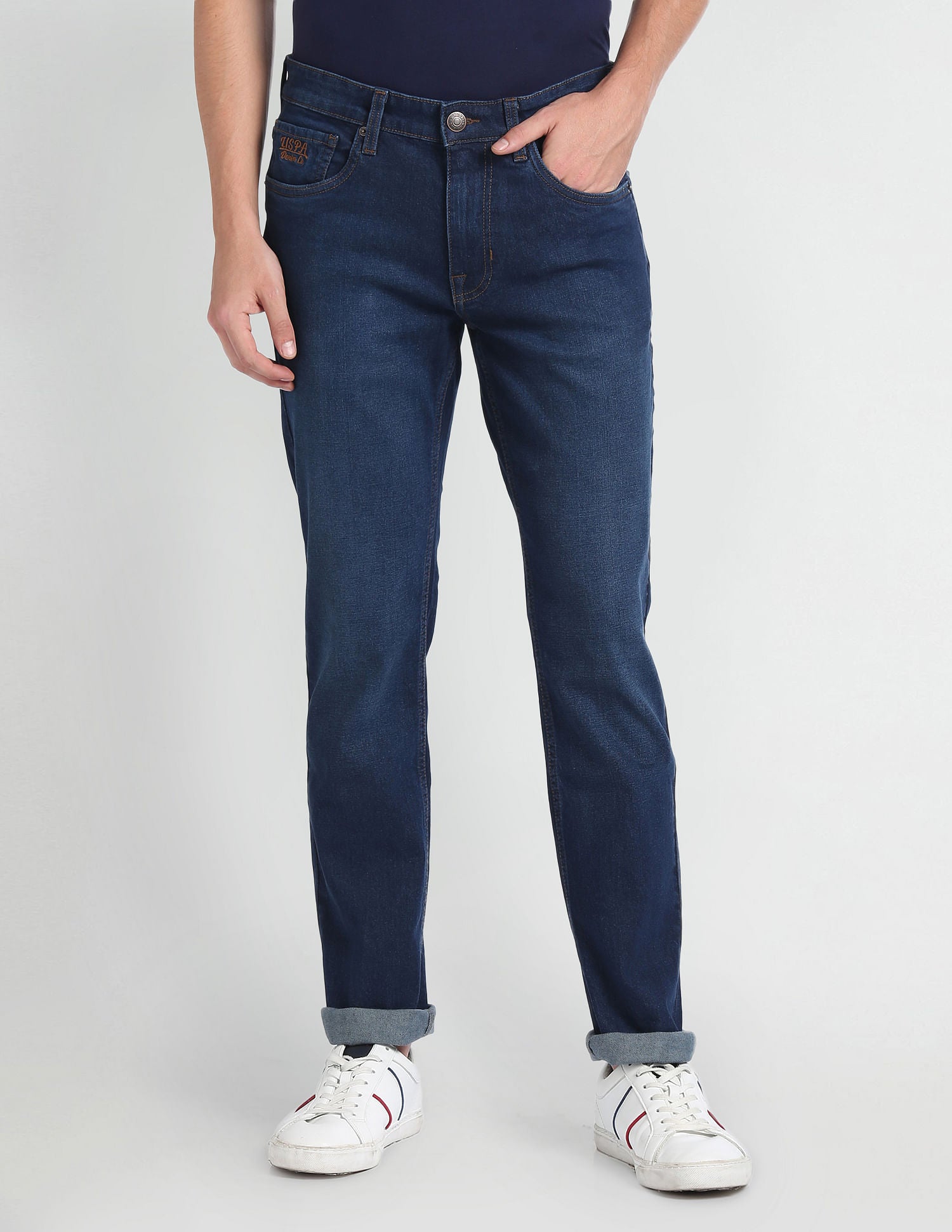 Brandon Slim Tapered Fit Blue Jeans Blue - U.S. POLO ASSN. | Large