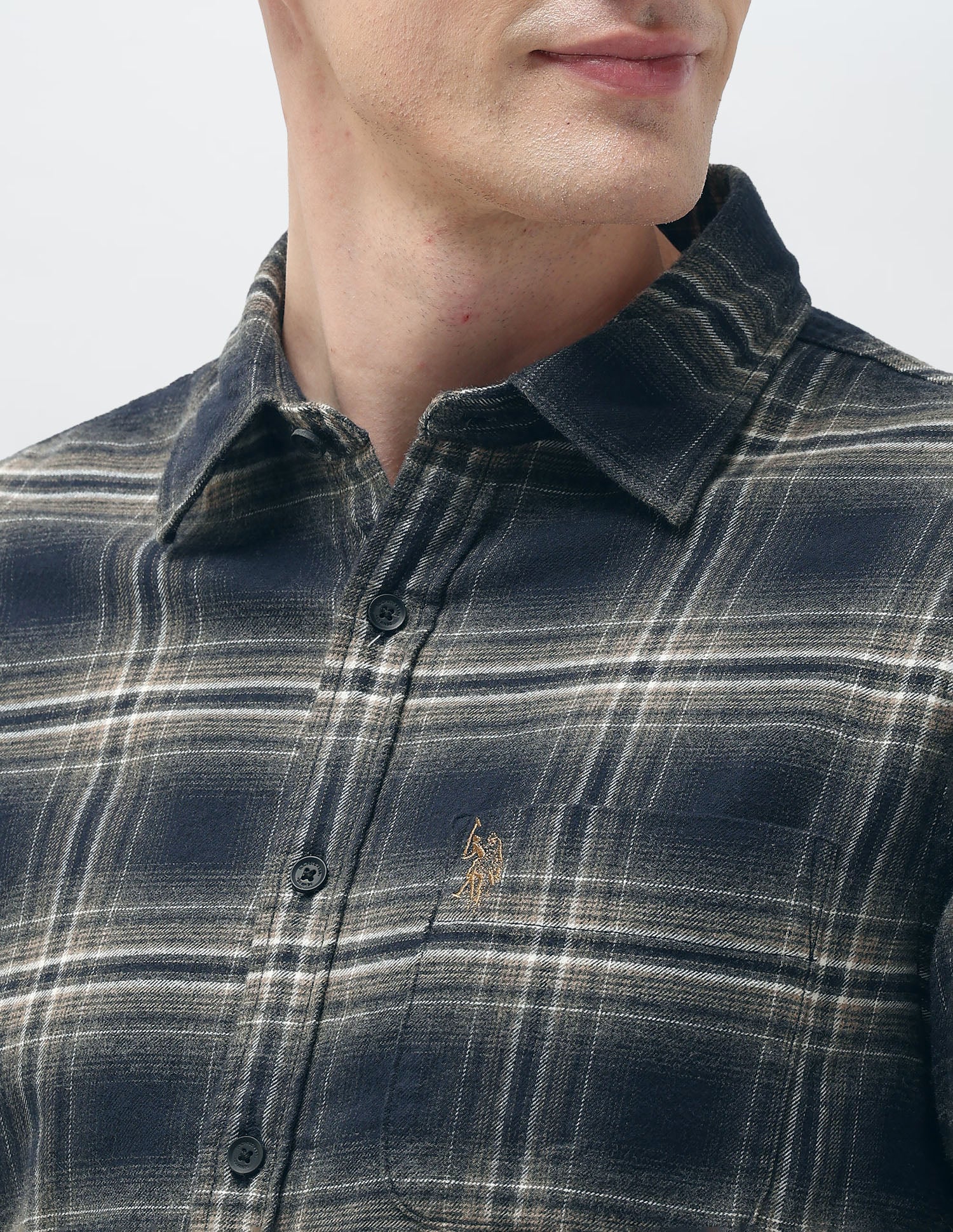 Tartan Checked Regular Fit Shirt Navy - U.S. Polo Assn. India | Large