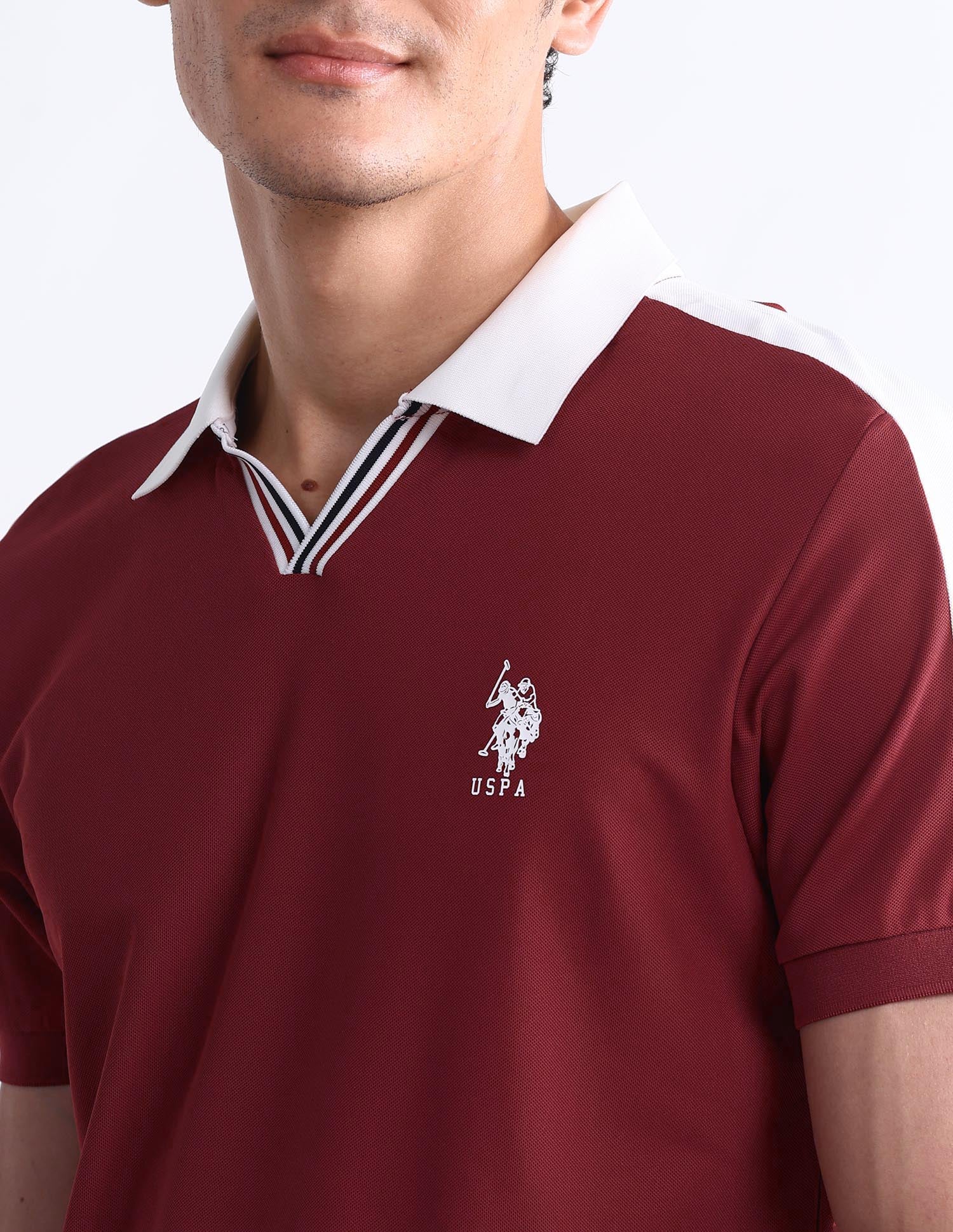 Solid Slim Fit Polo Shirt Maroon - U.S. POLO ASSN. | Large