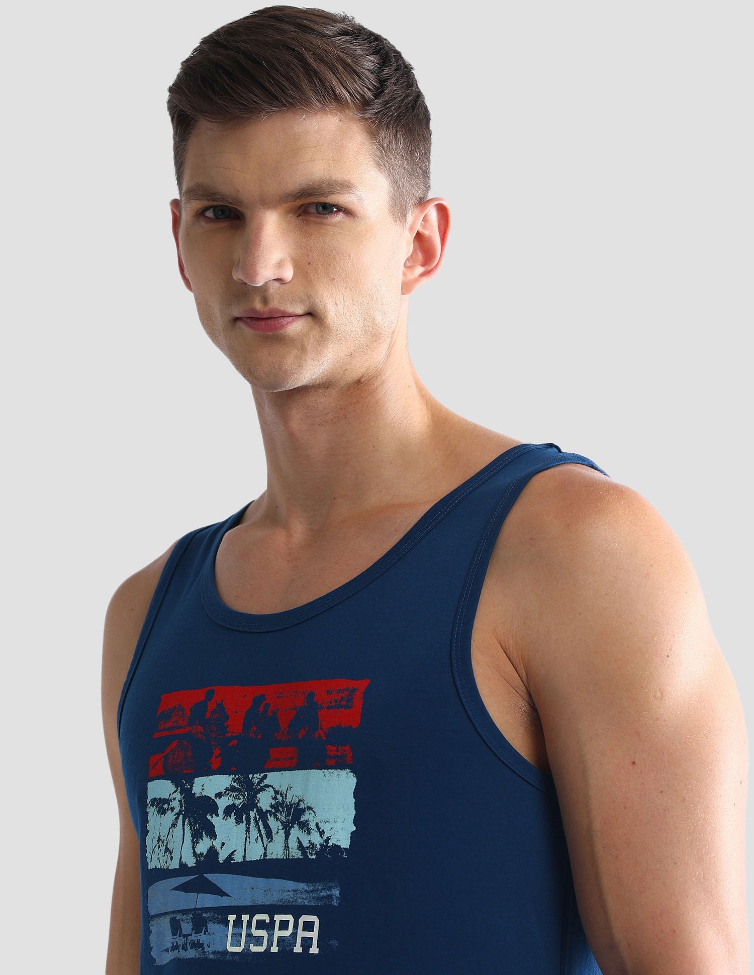 Graphic Print Cotton OEV02 Vest - Pack Of 1 Navy - U.S. POLO ASSN. | Large