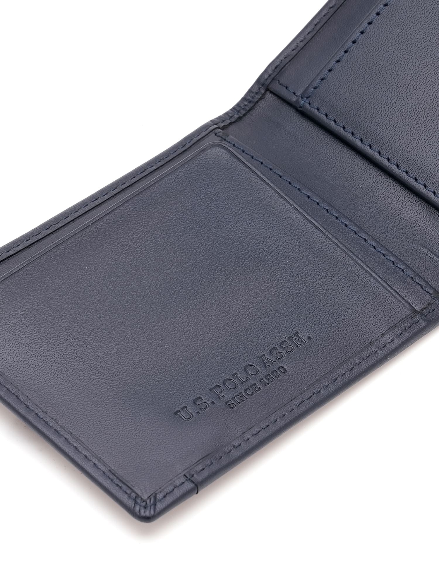 Muster Bi-Fold Solid Wallet Navy - U.S. POLO ASSN. | Large