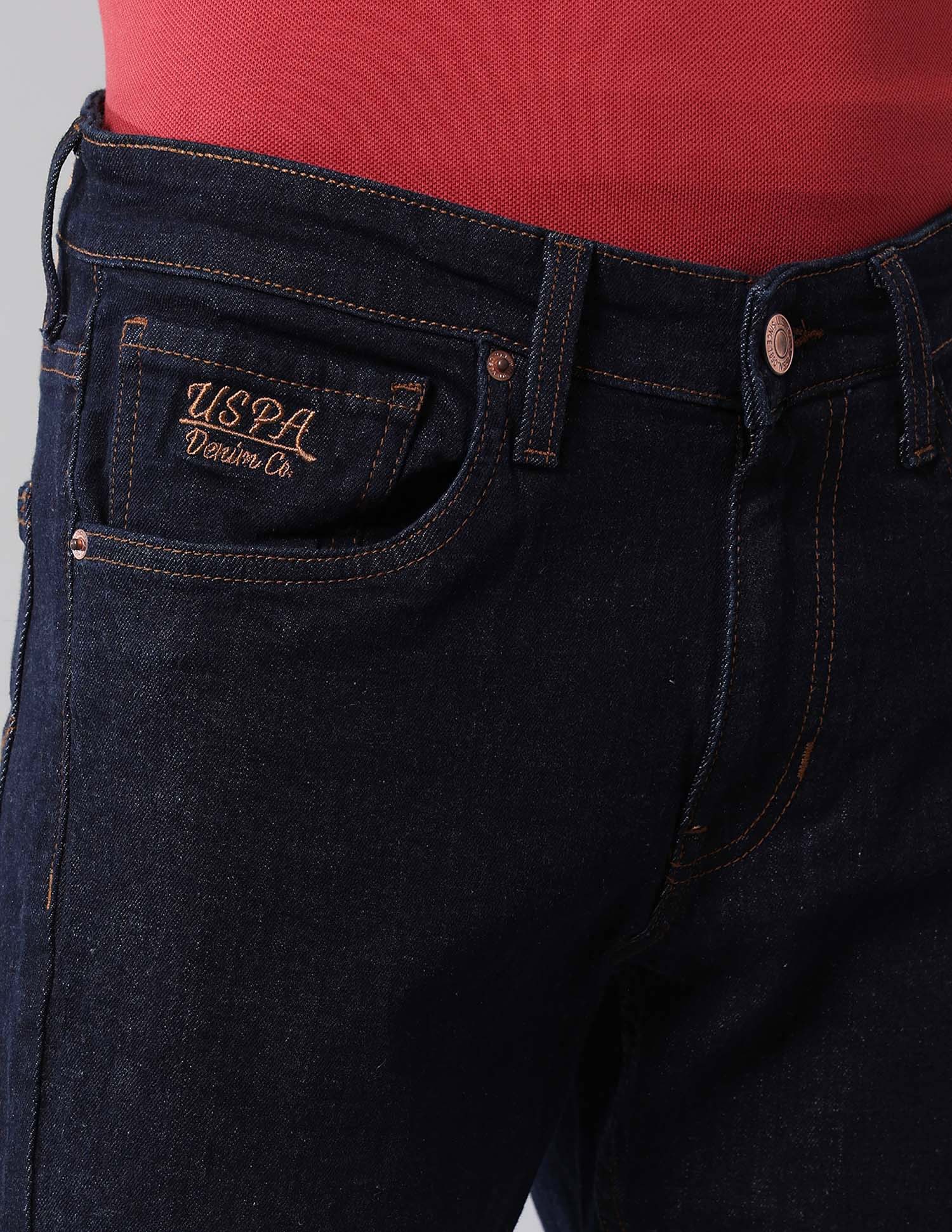 Brandon Slim Tapered Fit Blue Jeans Dark Blue - U.S. Polo Assn. India | Large