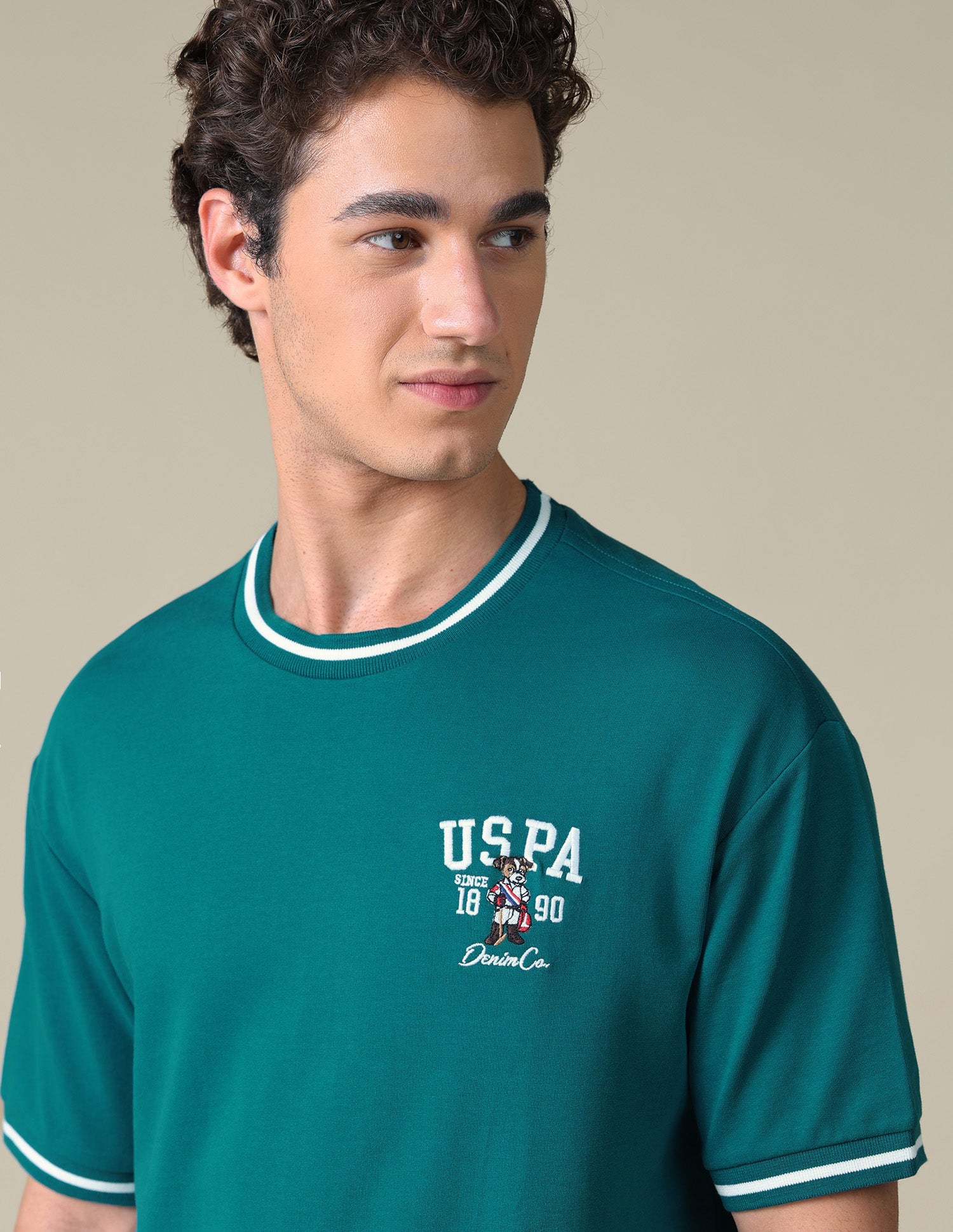 Relaxed Fit Solid T-Shirt Teal - U.S. Polo Assn. India | Large