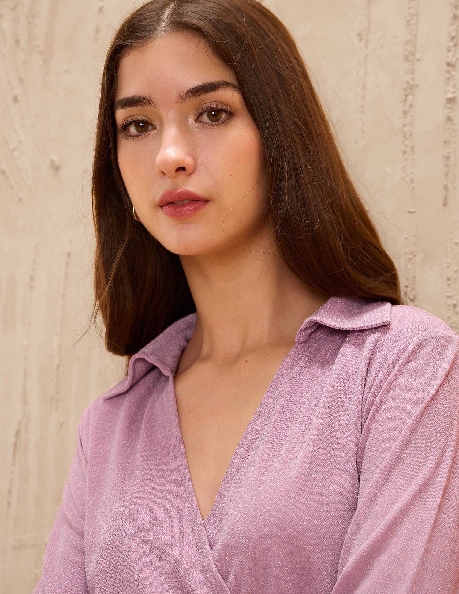 Faux Wrap Shimmer Dress Pink - U.S. POLO ASSN. | Large