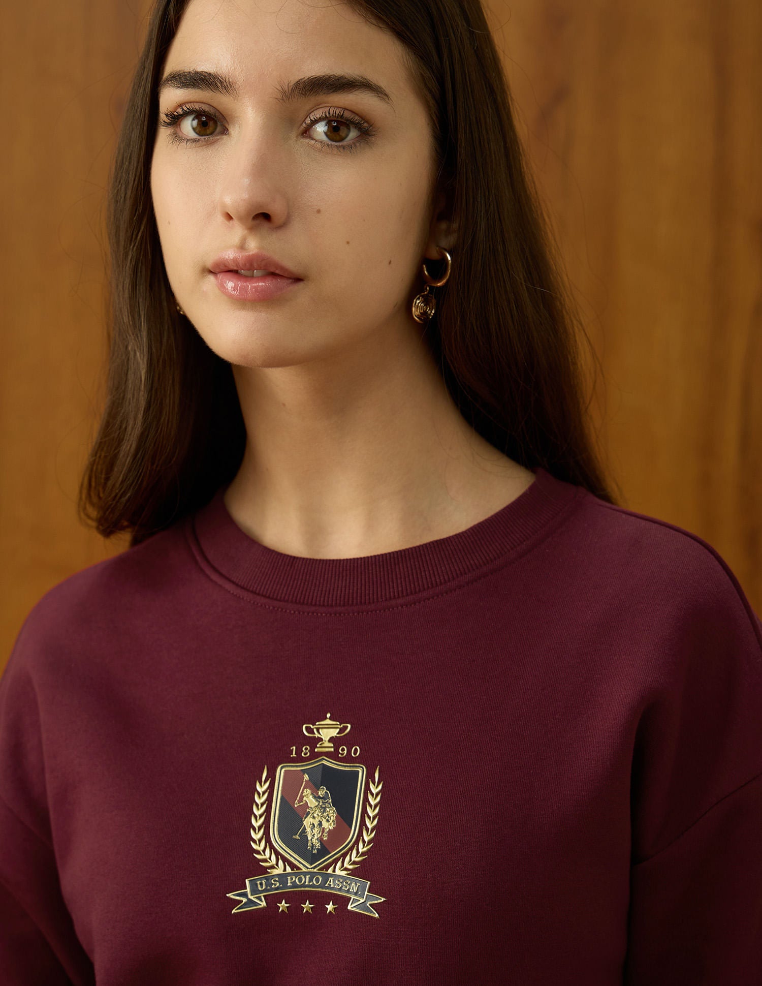 Brand Applique Regular Fit Sweatshirt Purple - U.S. POLO ASSN. | Large