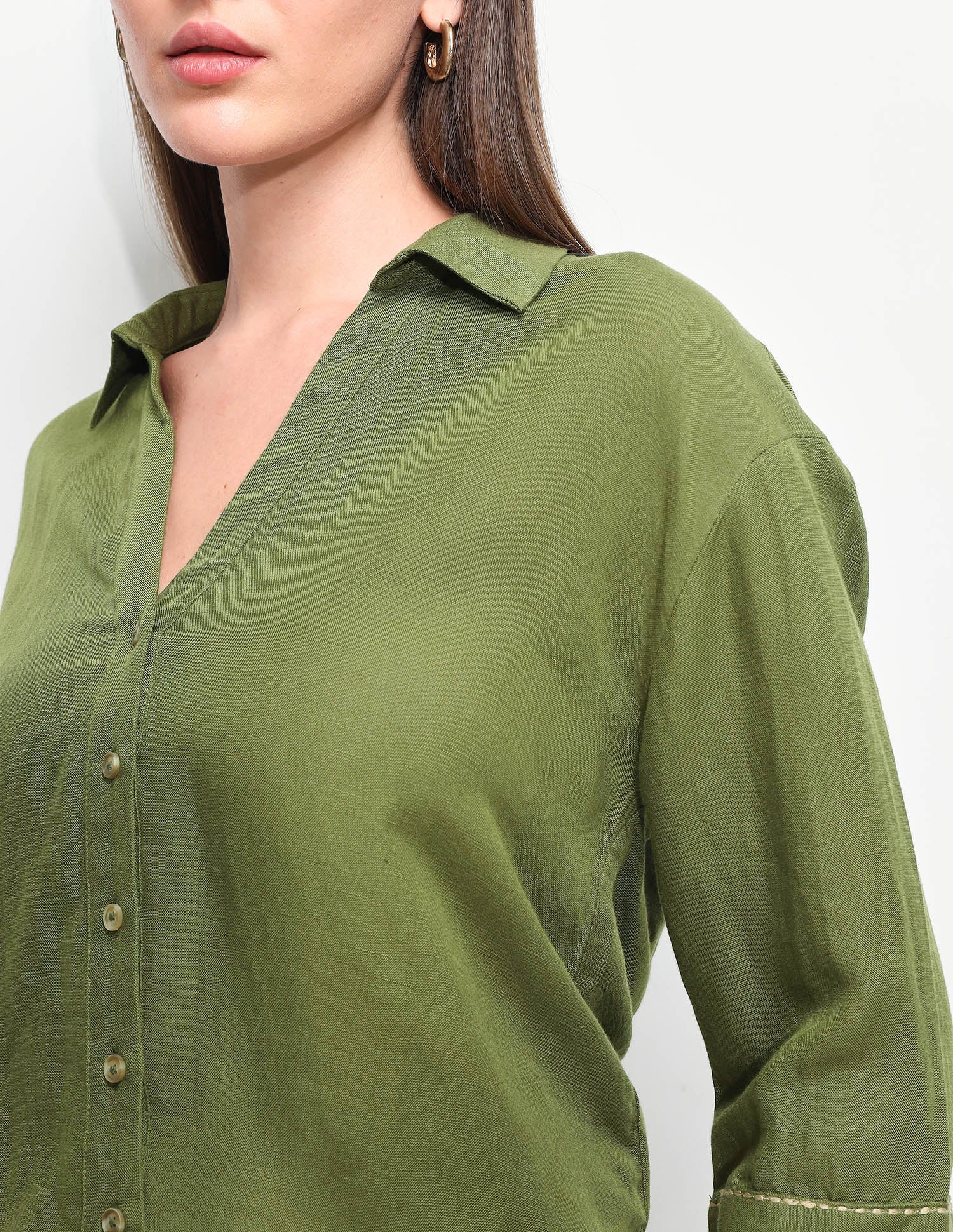 Solid Relaxed Fit Shirt Olive - U.S. Polo Assn. India | Large