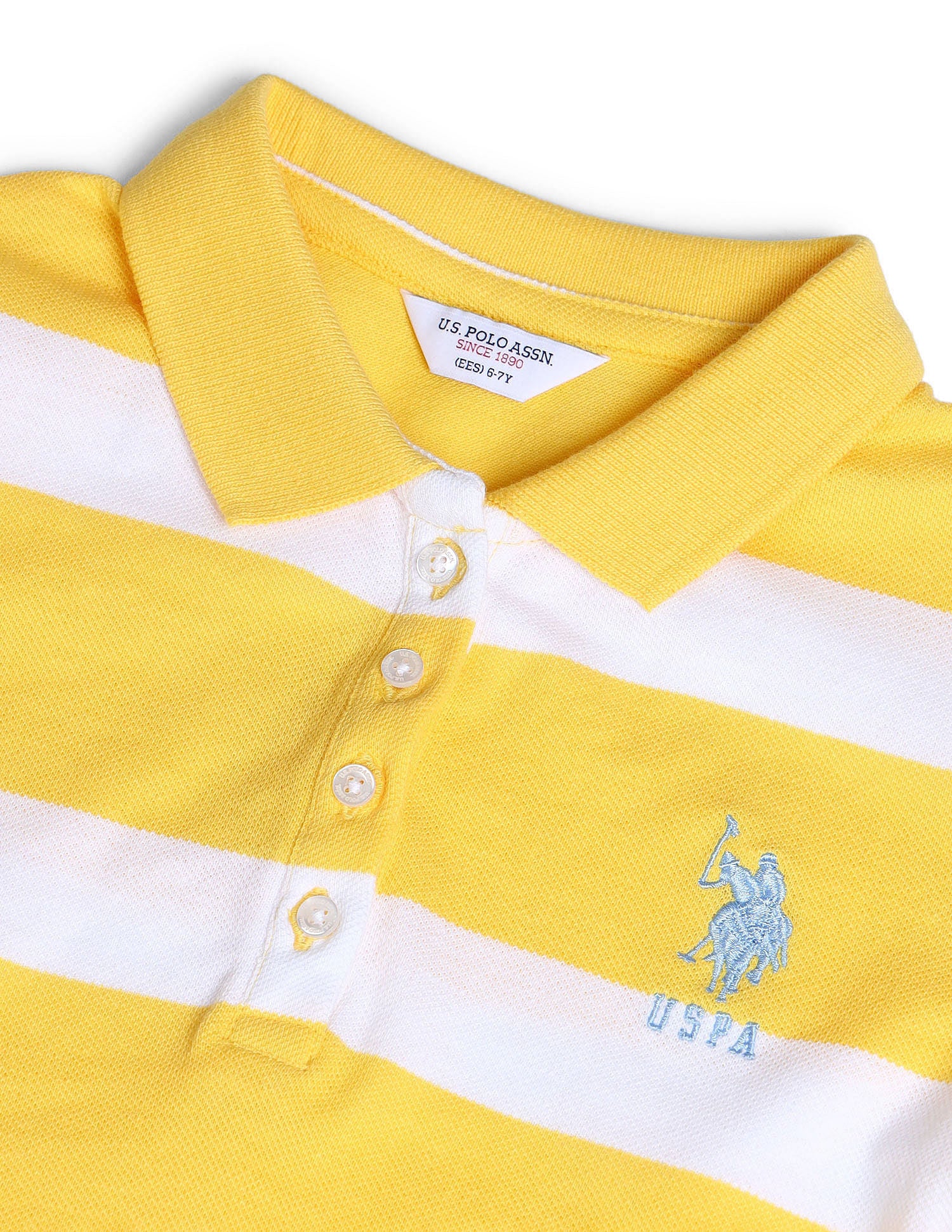 Girls Striped A-line Dress Light Yellow - U.S. POLO ASSN. | Large