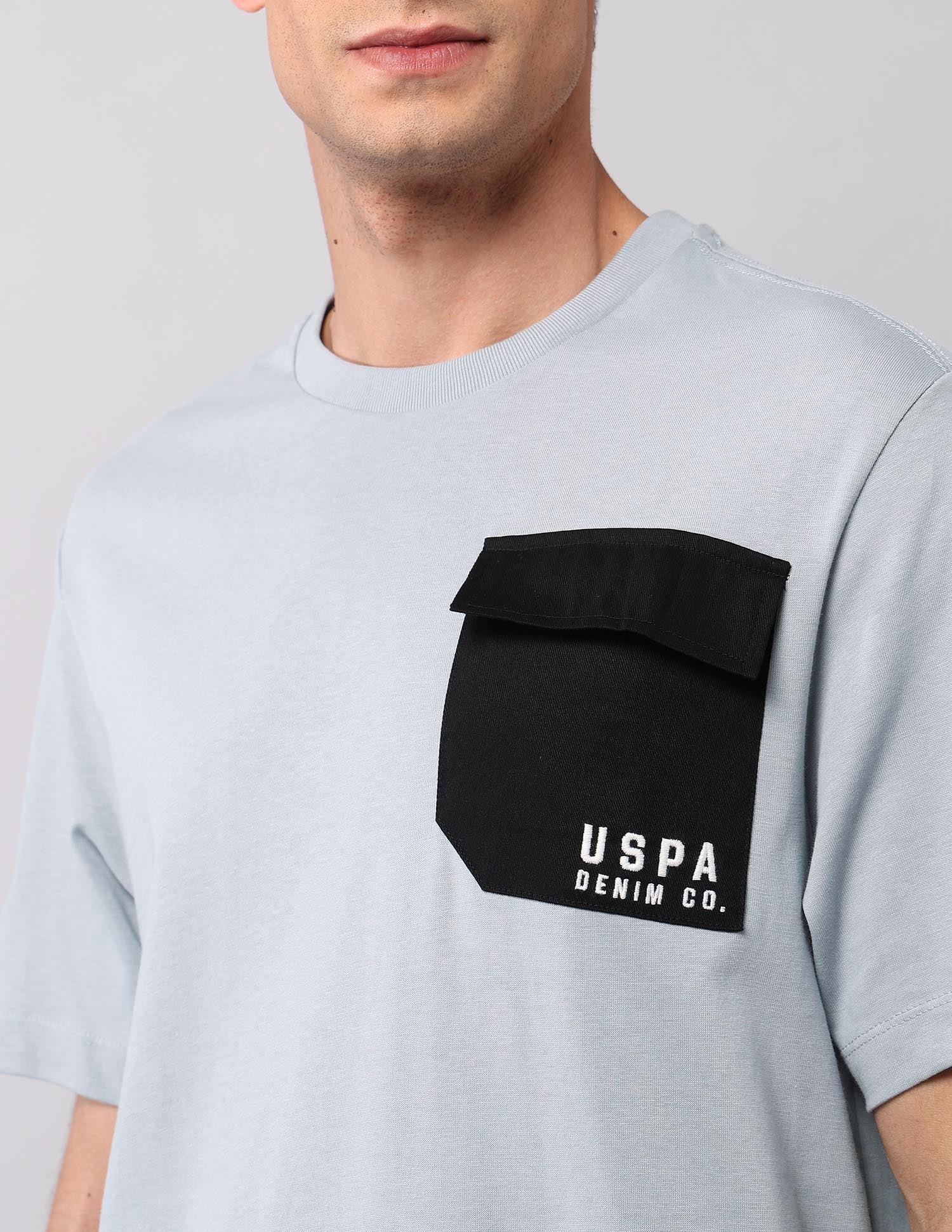 Muscle Fit Solid T-Shirt Light Grey - U.S. Polo Assn. India | Large