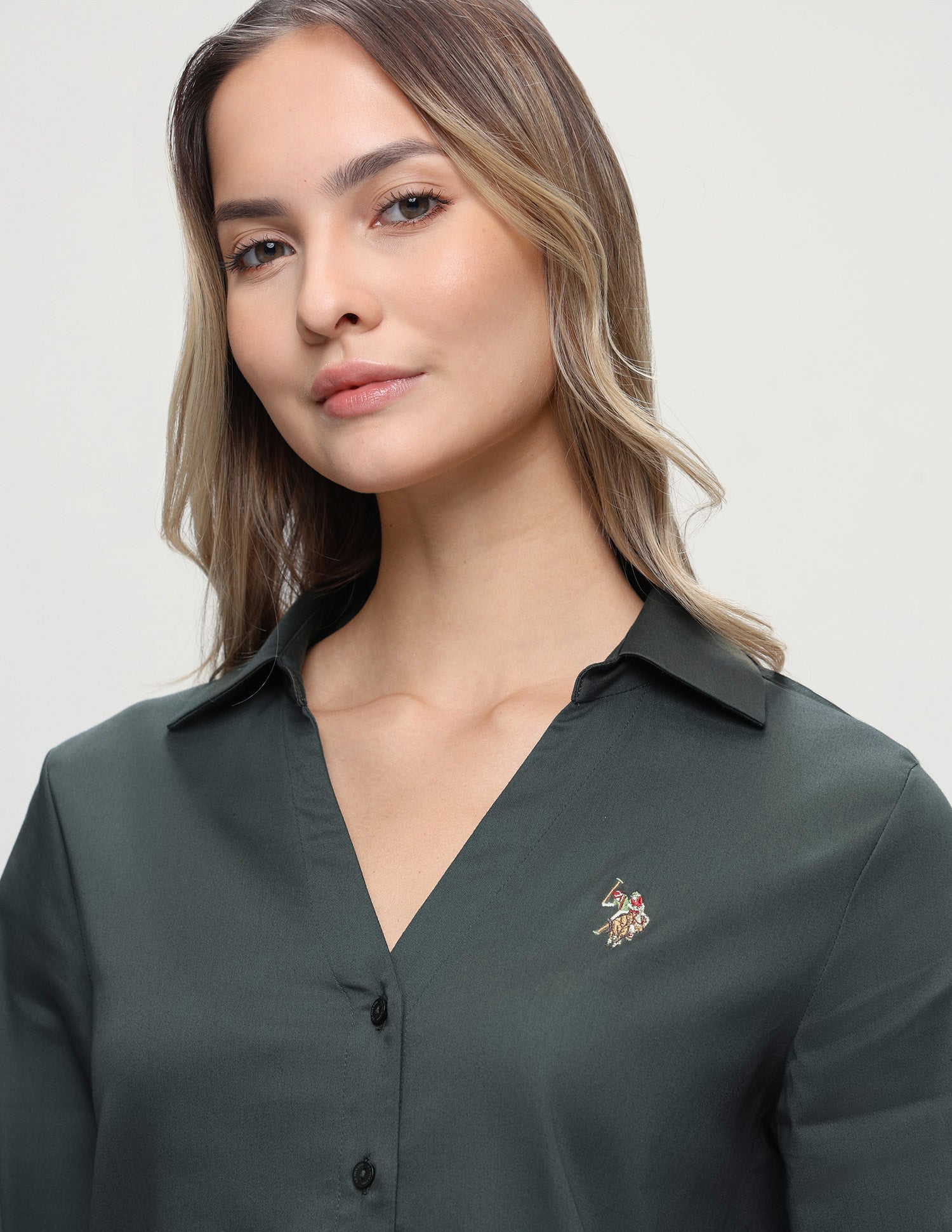 Solid Regular Fit Shirt Dark Green - U.S. Polo Assn. India | Large