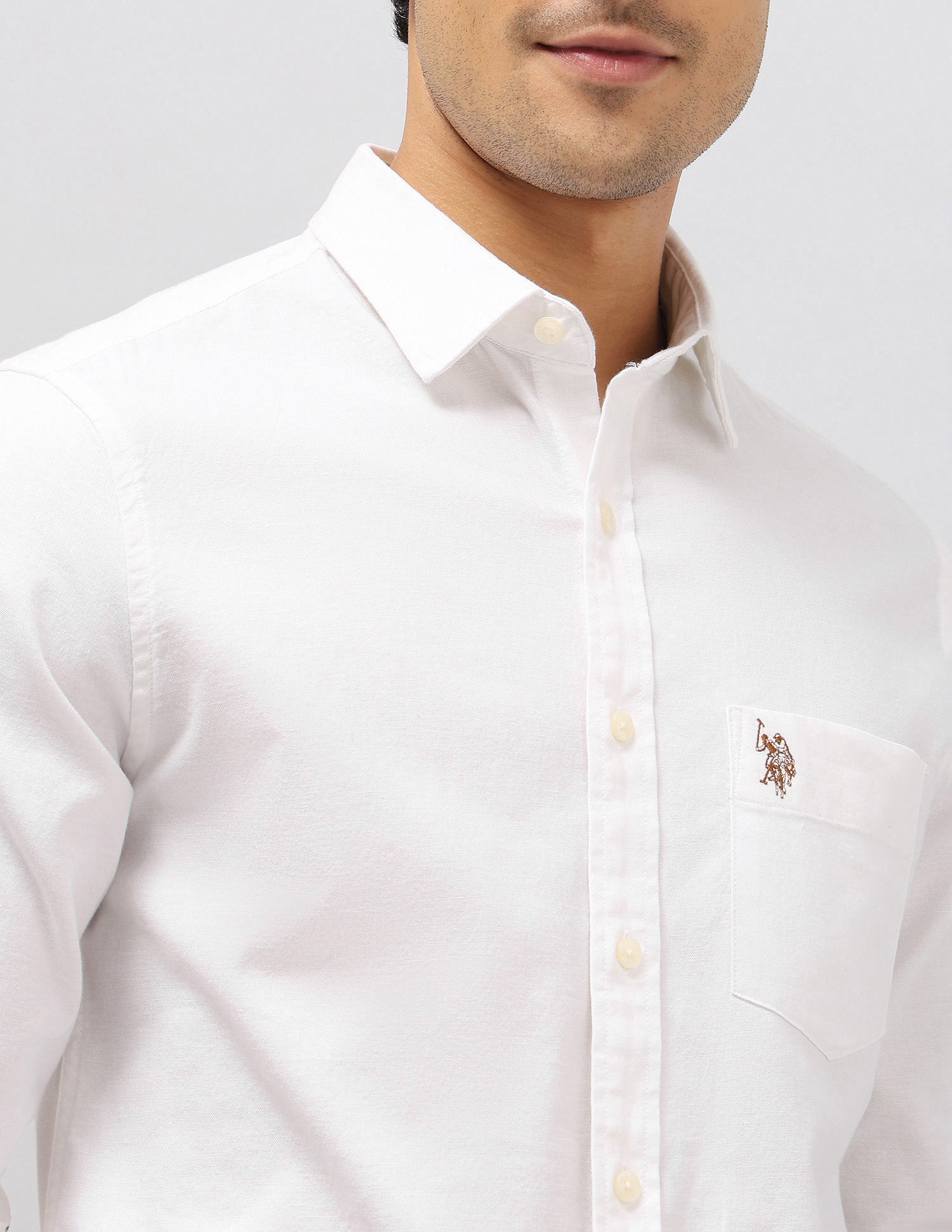 Tailored Fit Oxford Shirt White - U.S. Polo Assn. India | Large