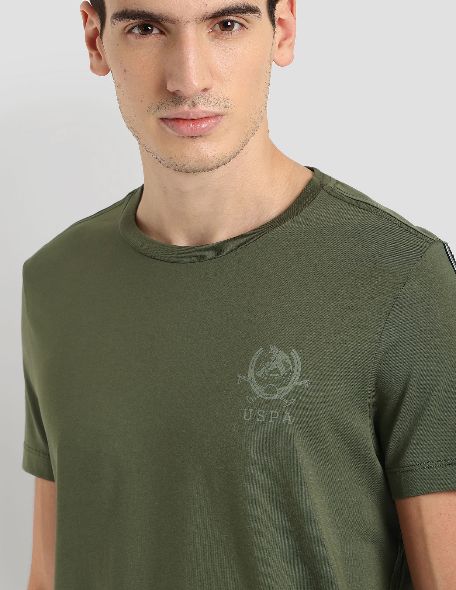 Silicone Logo Performance T-Shirt Olive - U.S. Polo Assn. India | Large