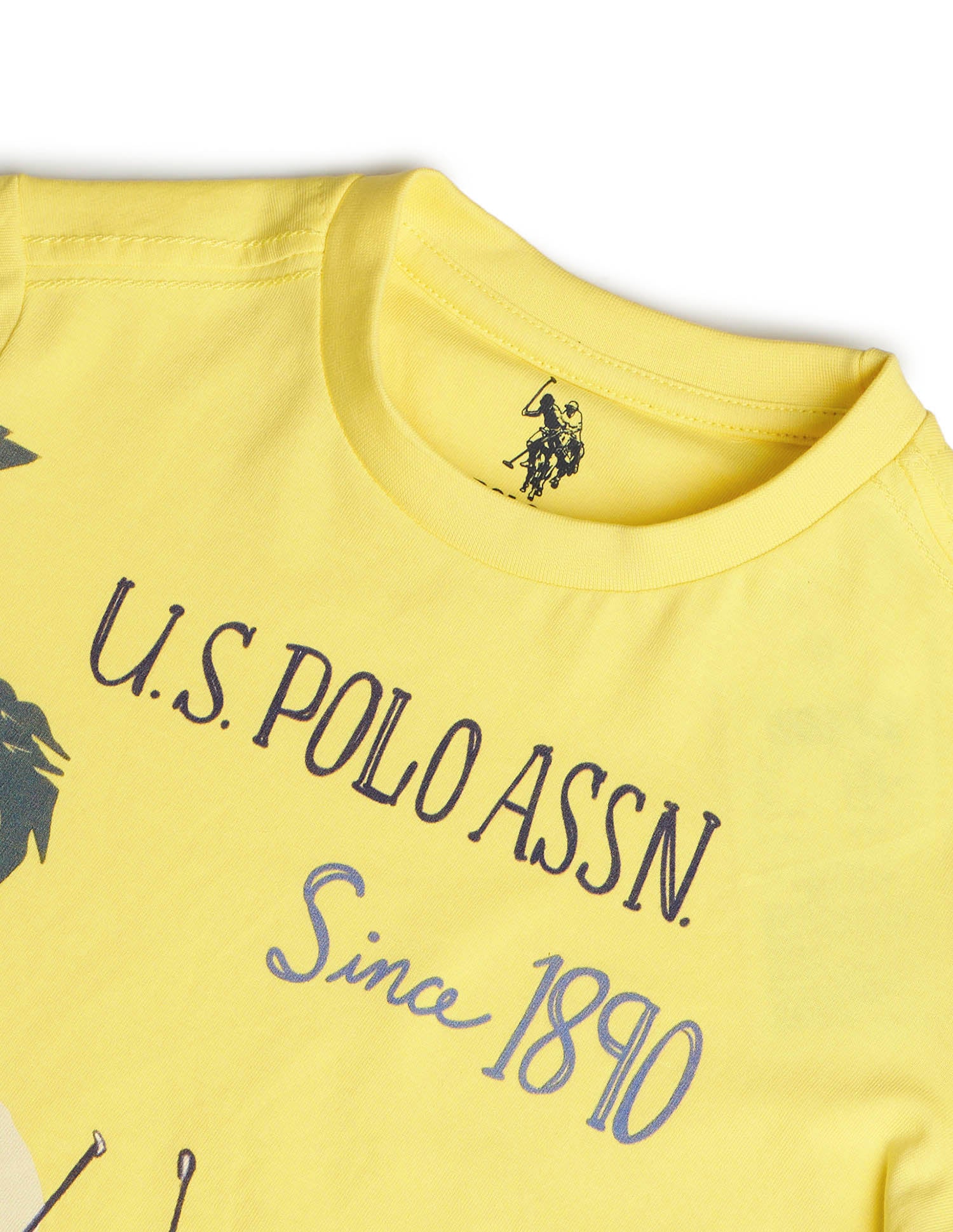 Boys Graphic Printed Regular Fit T-Shirt Light Yellow - U.S. POLO ASSN. | Large