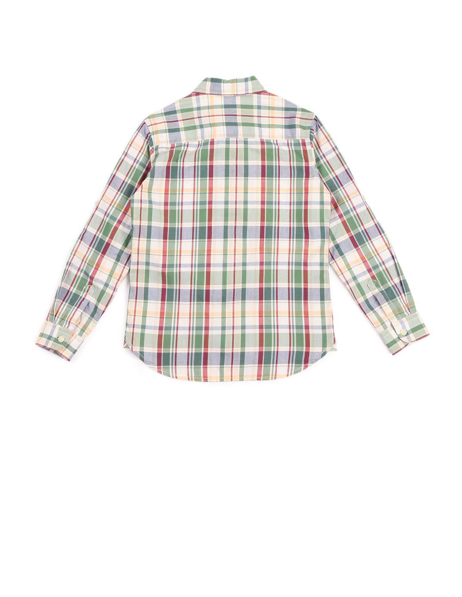 Boys Plaid Checked Regular Fit Shirt Olive - U.S. POLO ASSN. | Large