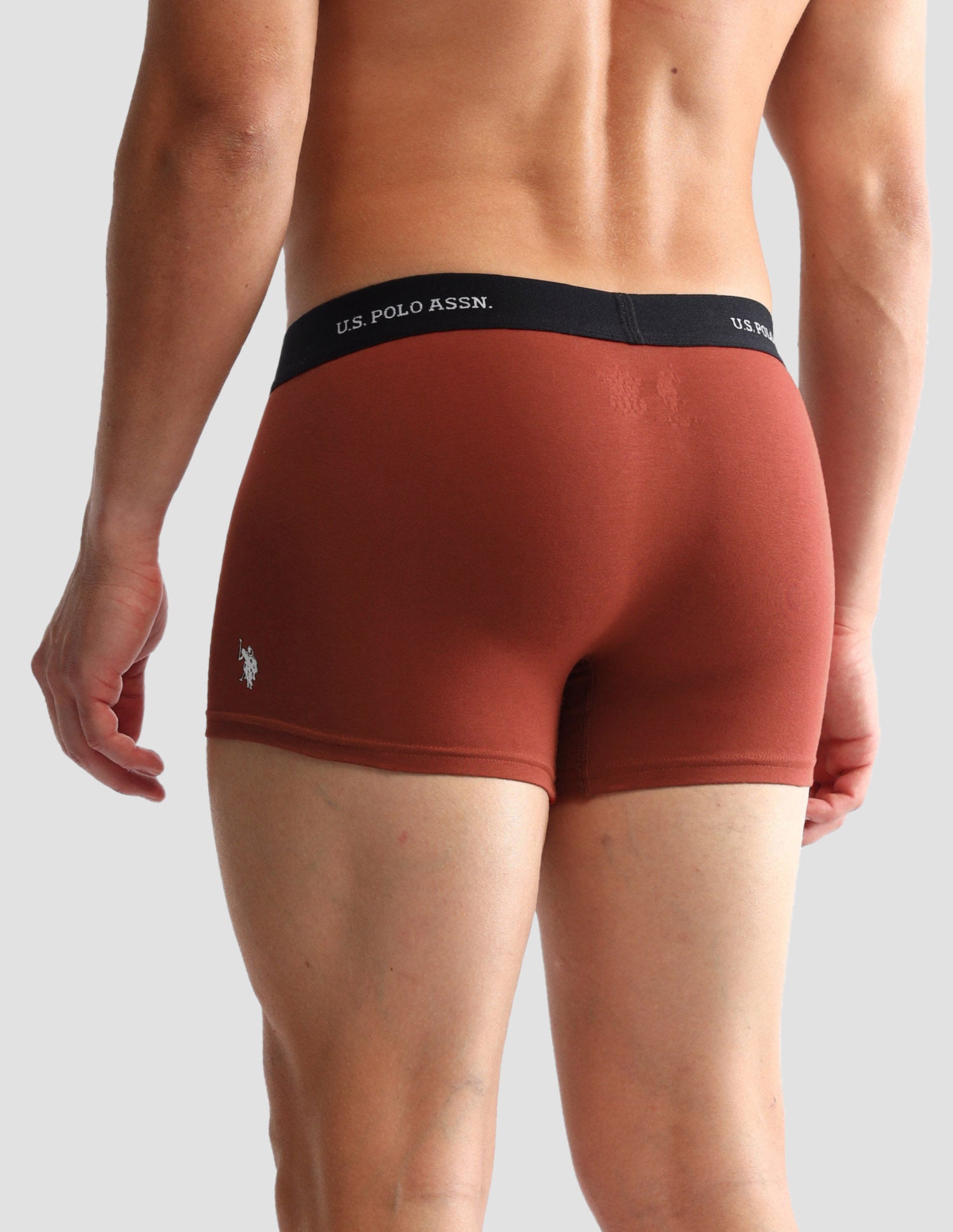 Anti Microbial Solid OET13 Trunks - Pack Of 3 Grey Melange, Rust and Burgandy - U.S. POLO ASSN. | Large