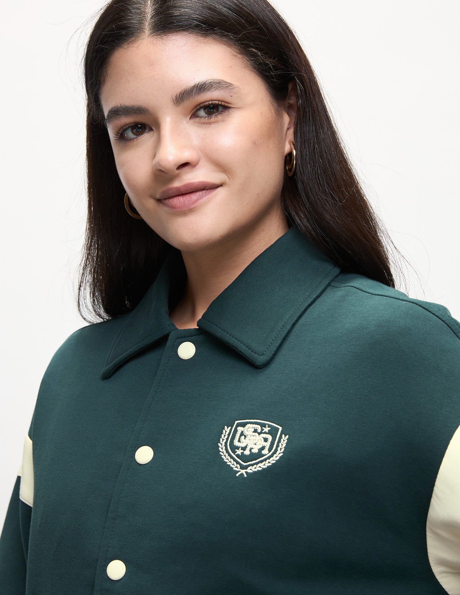 Boxy Fit Varsity Jacket Dark Green - U.S. Polo Assn. India | Large