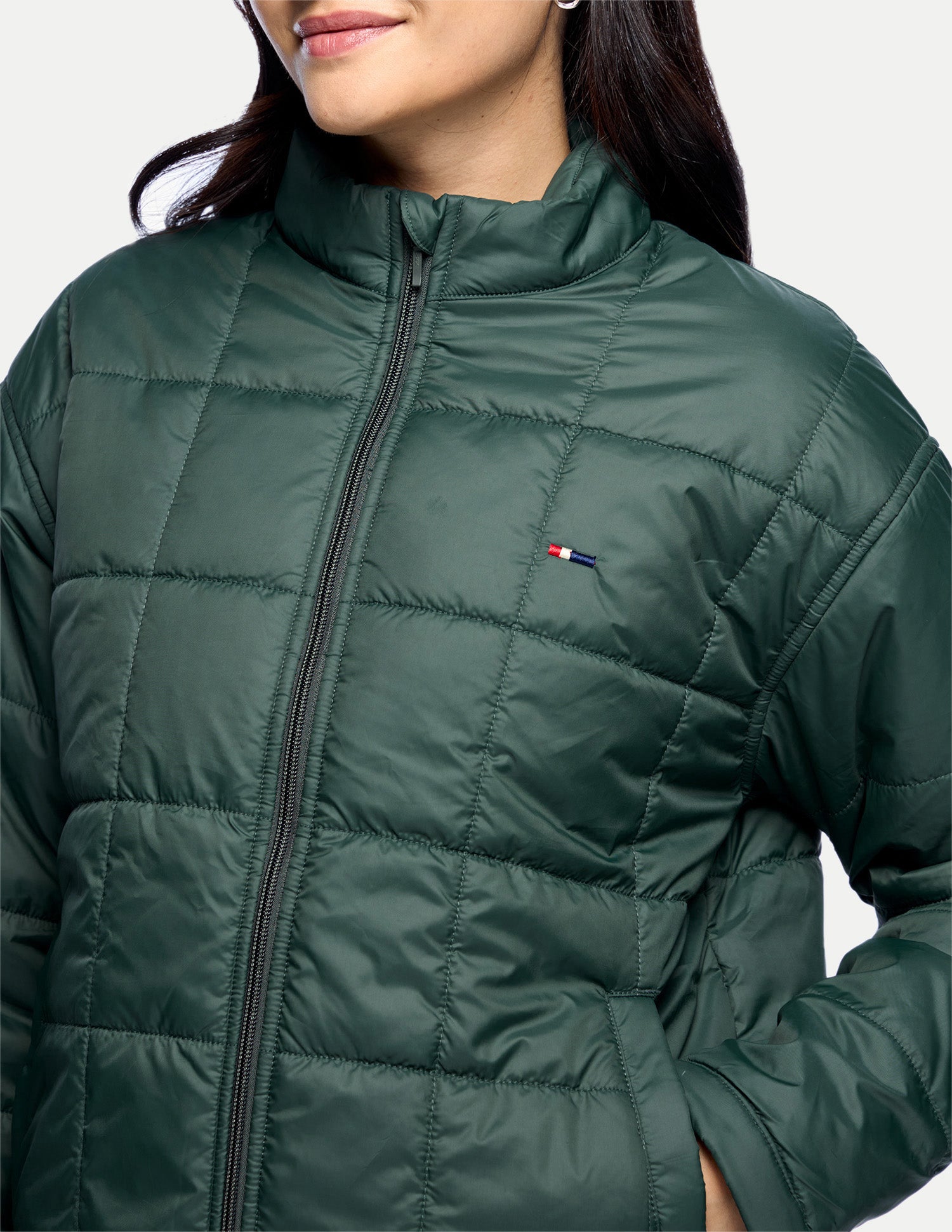 Relaxed Fit High Low Puffer Jacket Olive - U.S. Polo Assn. India | Large