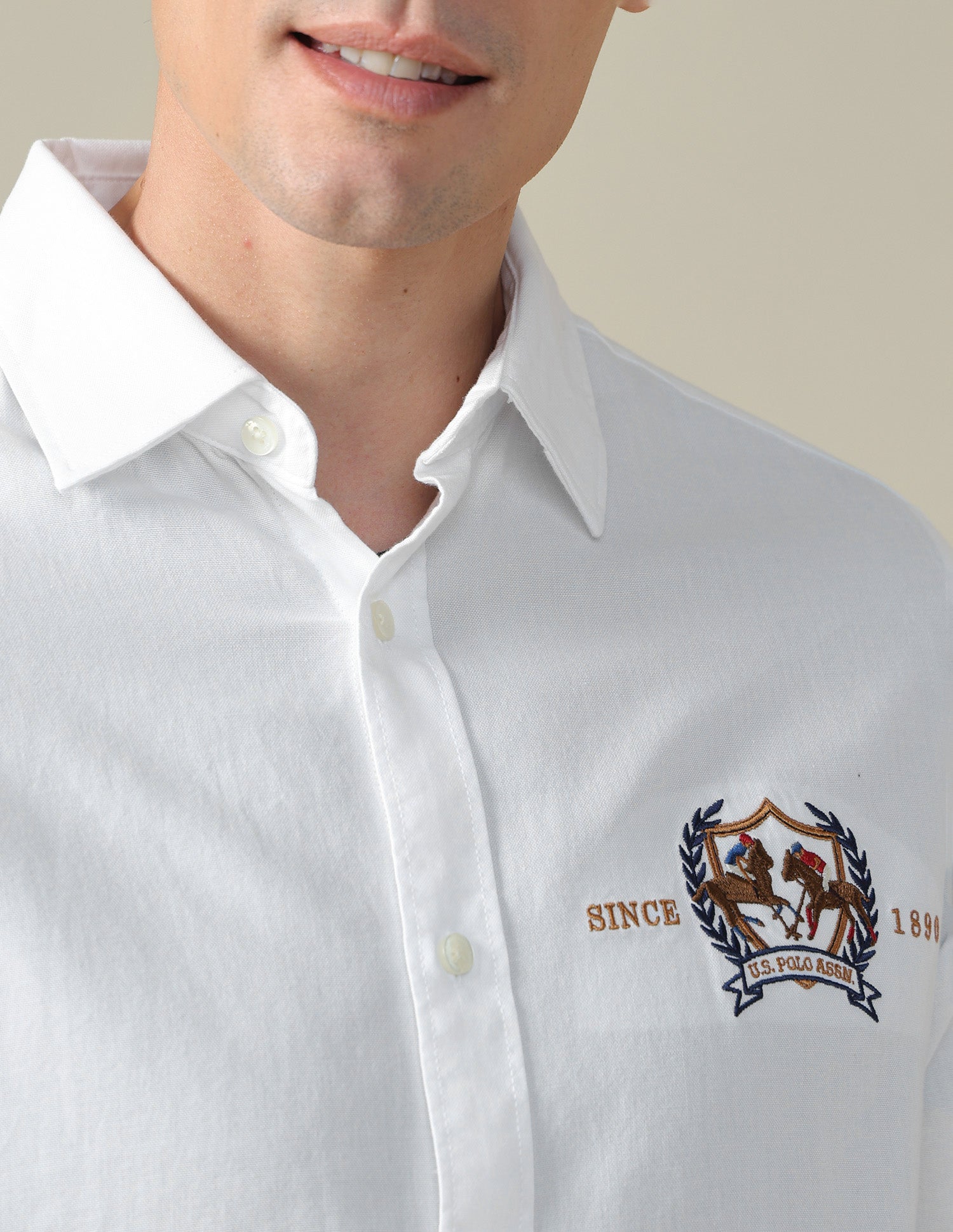 Oxford Tailored Fit Shirt White - U.S. Polo Assn. India | Large