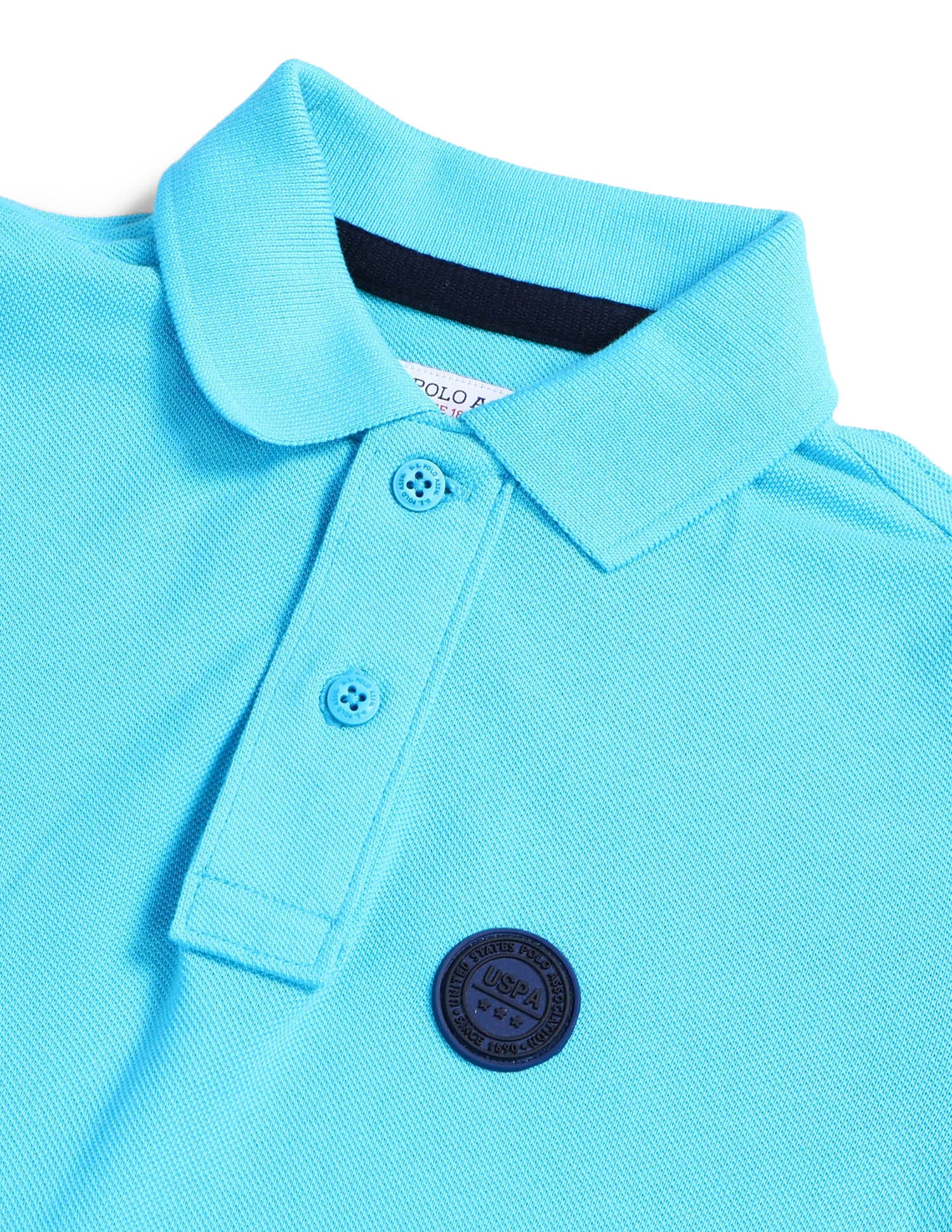 Boys Solid Cotton T-Shirt Light Blue - U.S. POLO ASSN. | Large