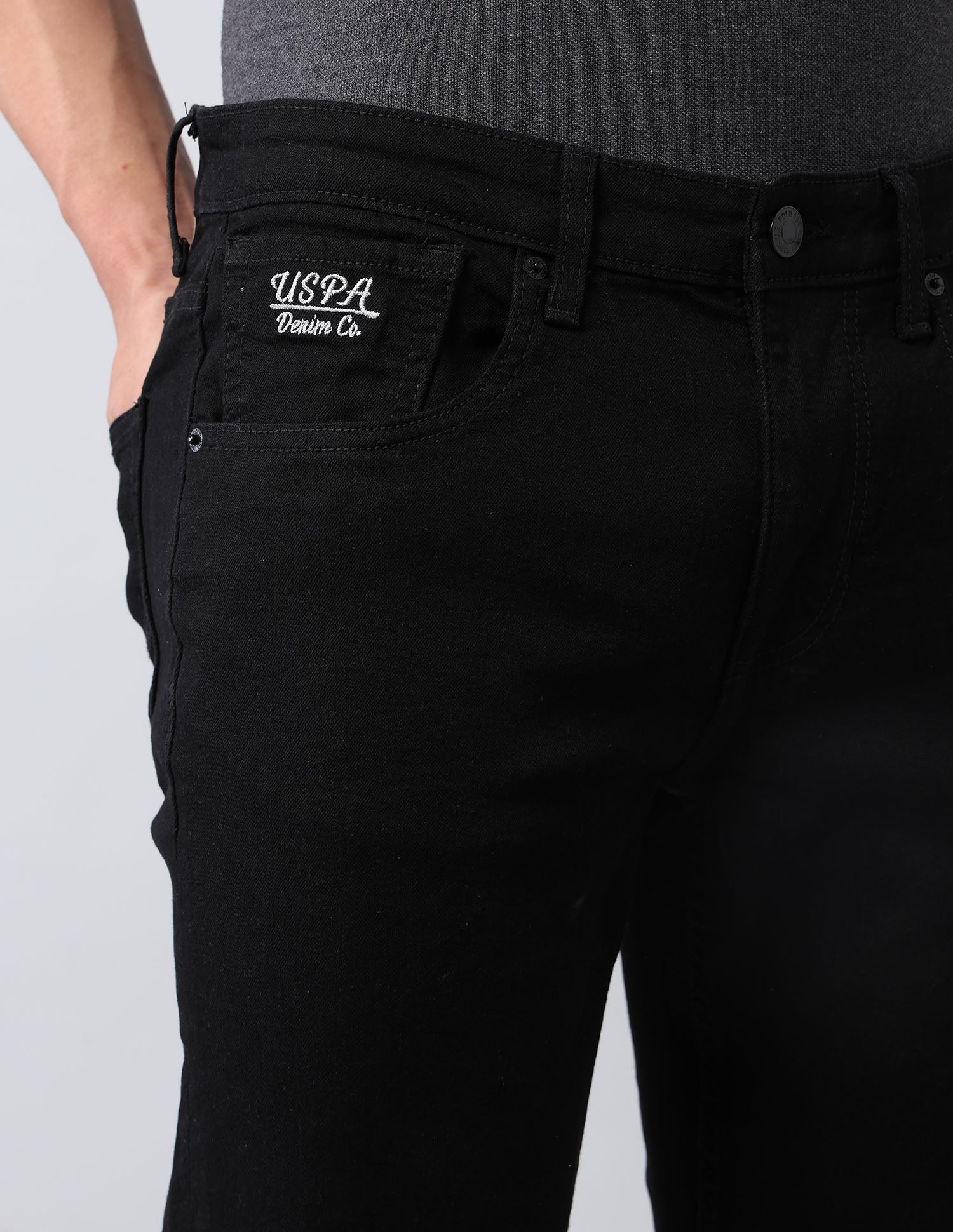 Brandon Slim Tapered Fit Black Jeans Black - U.S. POLO ASSN. | Large