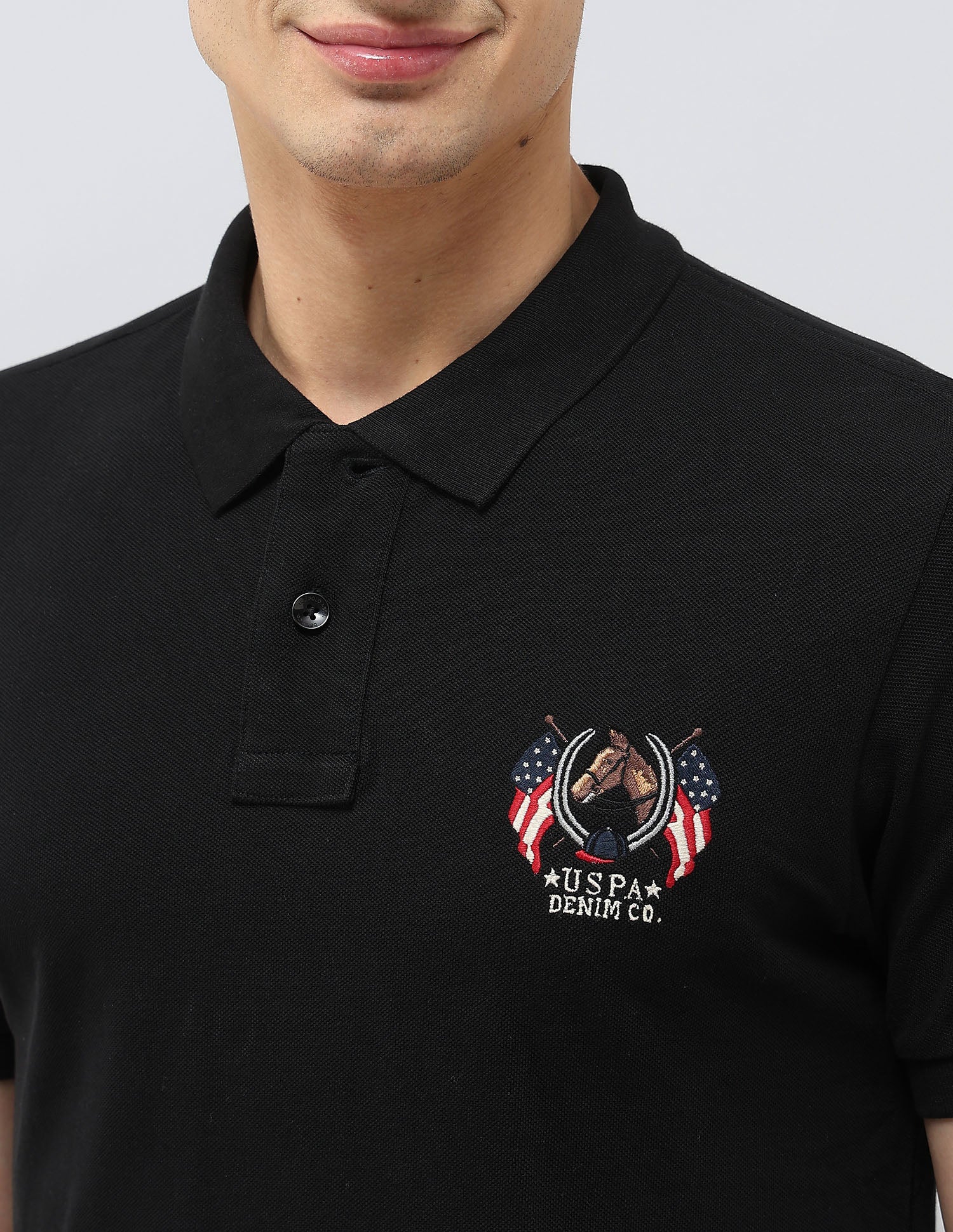 Solid Muscle Fit Polo Shirt Black - U.S. POLO ASSN. | Large