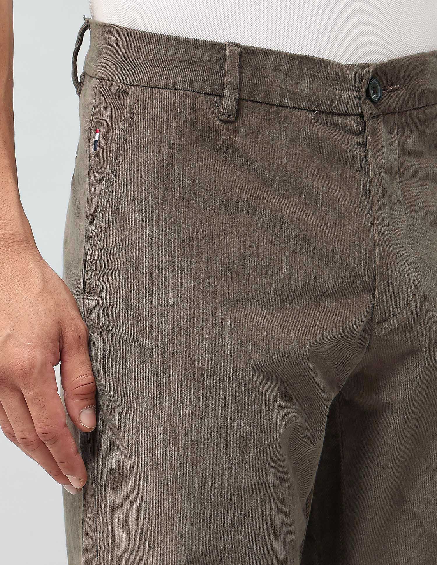 Riley Straight Fit Corduroy Trousers Light Olive - U.S. POLO ASSN. | Large